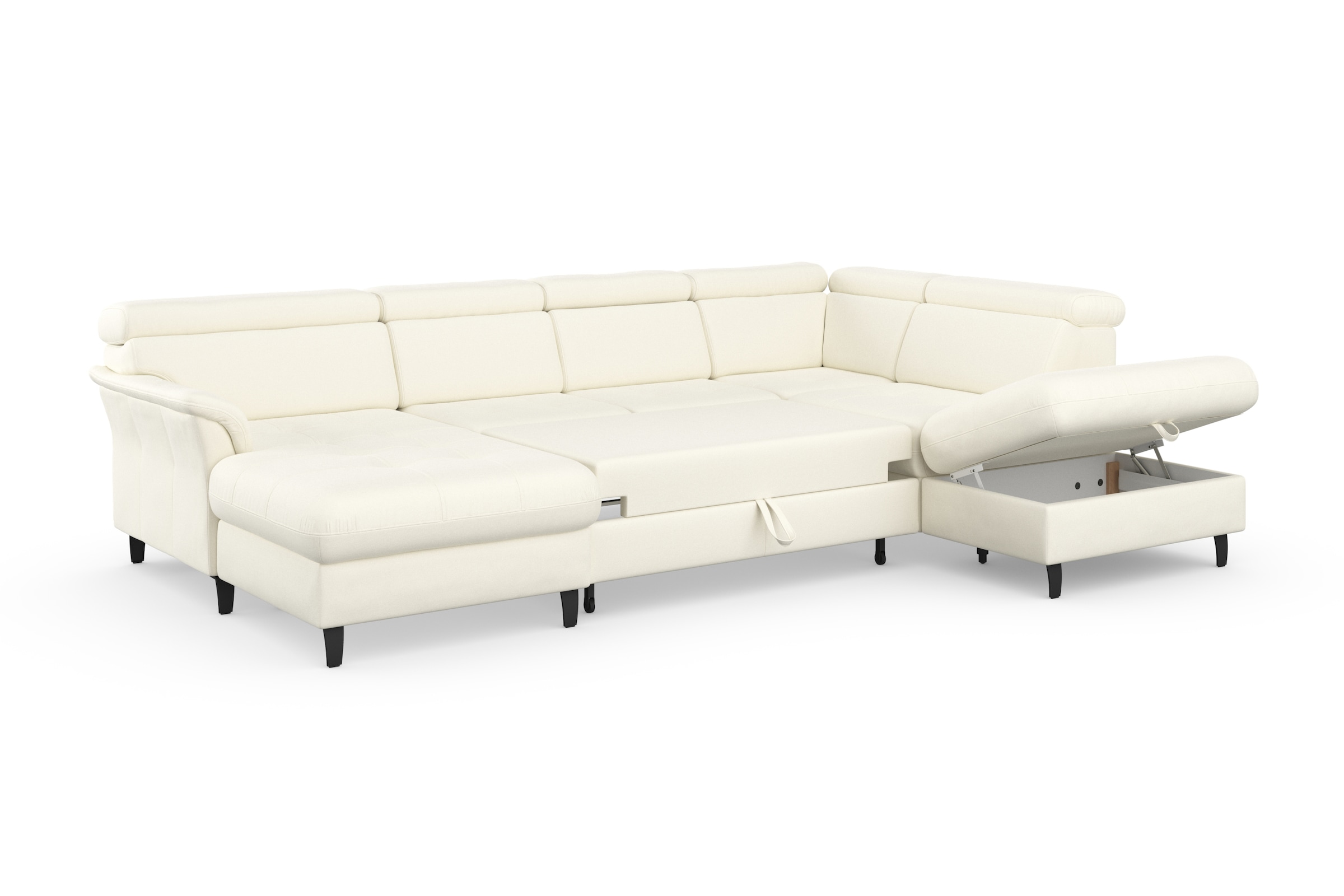 sit&more Wohnlandschaft »Marano U-Form«, inklusive Kopfteilverstellung, wahlweise mit Bettfunktion, Bettkasten