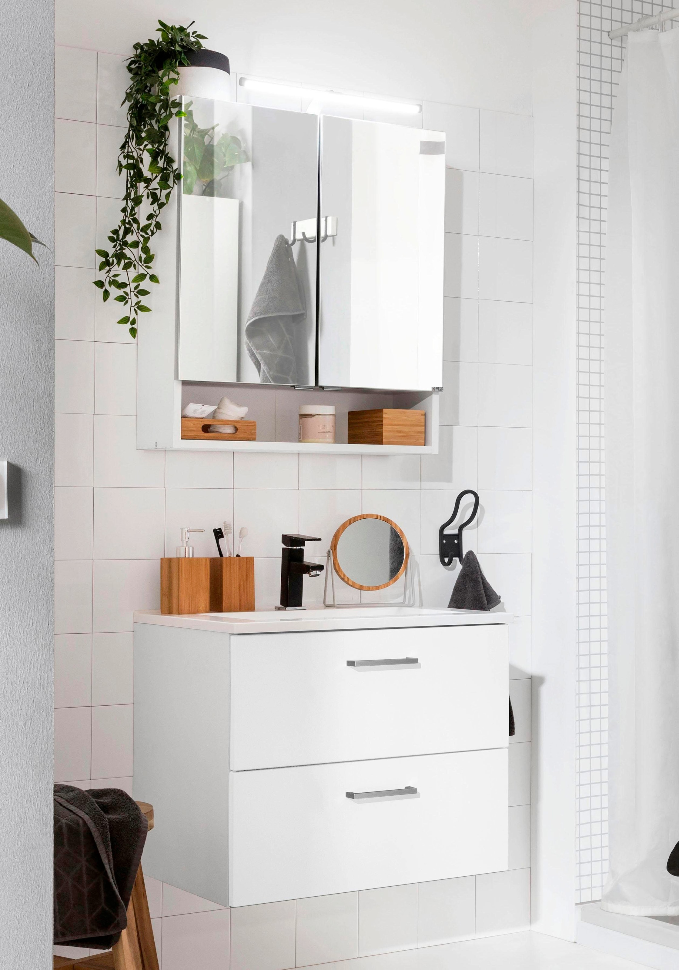 welltime Badmöbel-Set »Ribera« 2 Stk. tlg. Spiegelschrank Breite 60 cm, Was günstig online kaufen