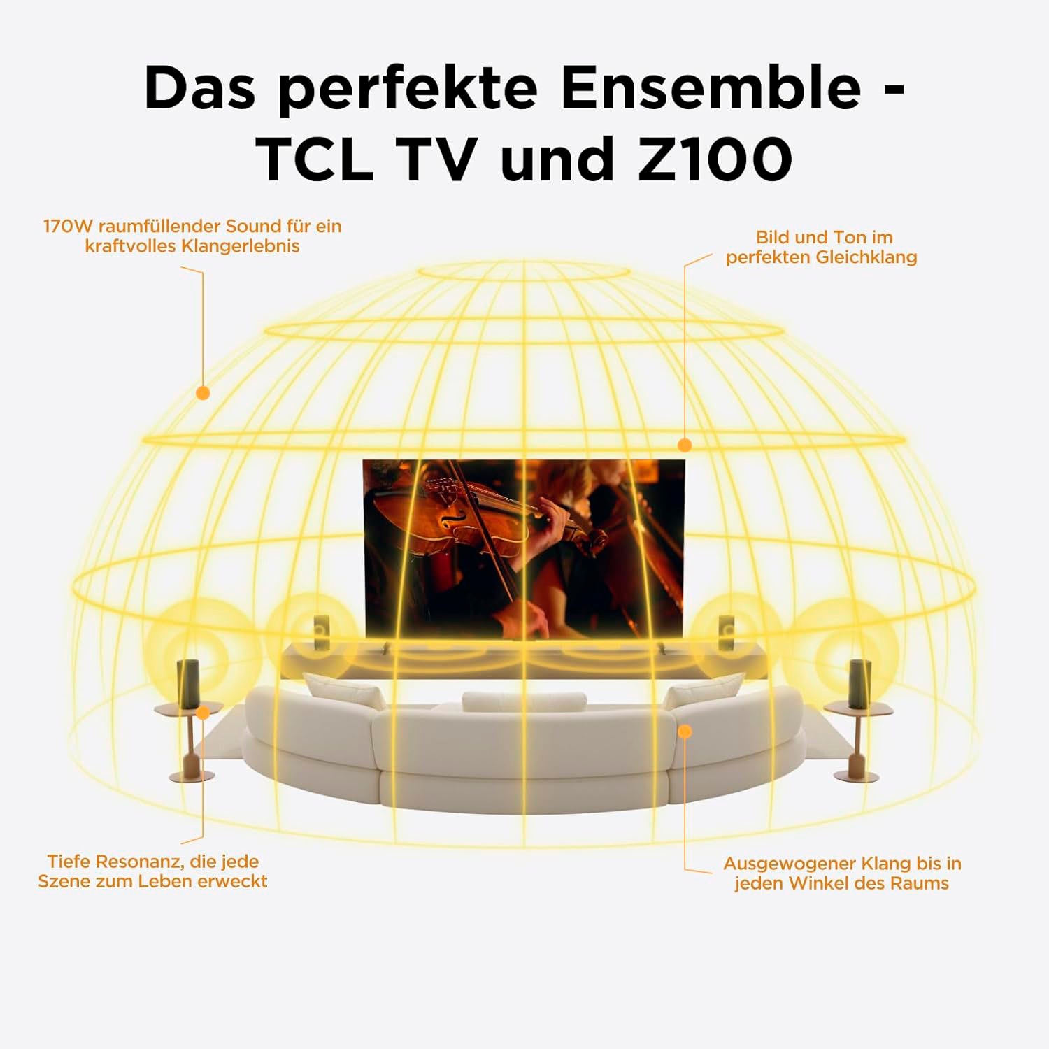 TCL Bluetooth-Lautsprecher »Z100« 1.1.1 (Bluetooth | WLAN Kabelloser Surround | Kabelose TV-Verbindung | Lautstärkeregelung )