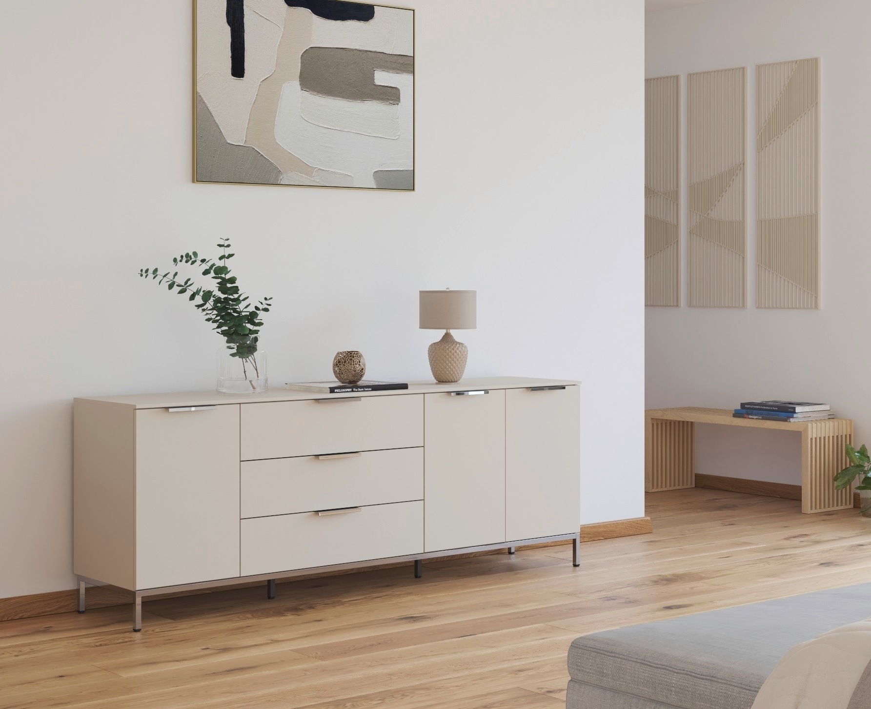 rauch Kombikommode »Kommode Türkommode Sideboard Kombikommode FLIPP«, (Breite 200 cm mit 2 Einlegeböden), 3-türig mit 3 Schubladen und Soft-Close-Funktion