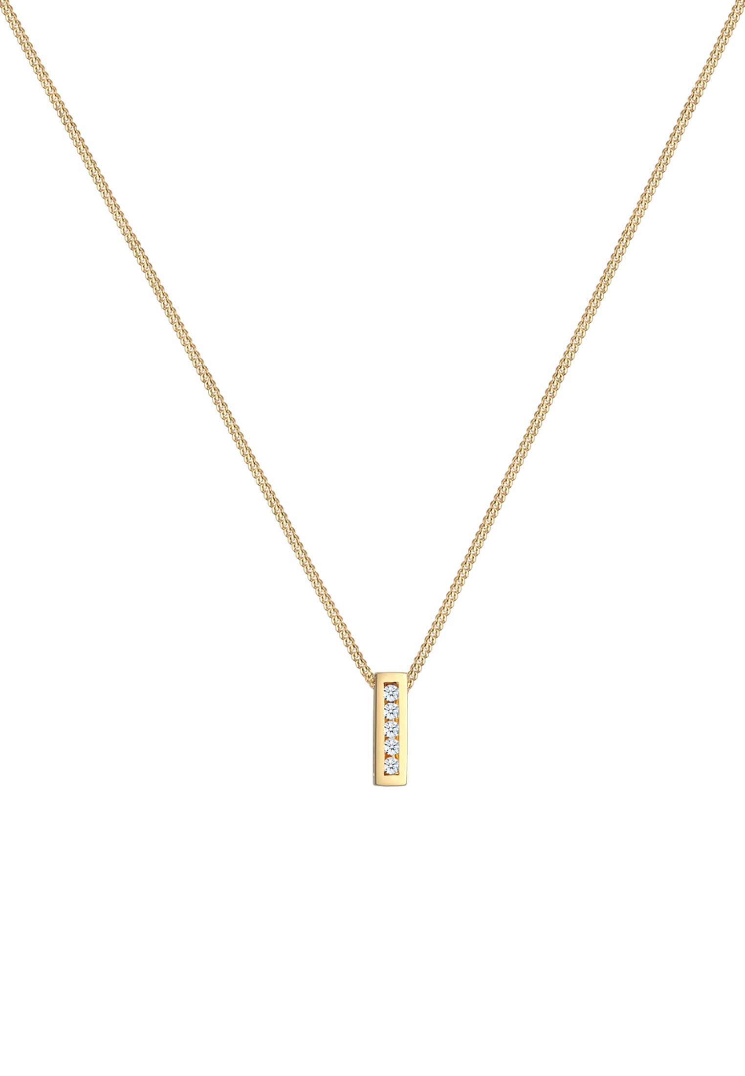 Elli DIAMONDS Collierkettchen »Anhänger Diamanten Weiß Brillantschliff (0.075 ct) 585 Gelbgold«