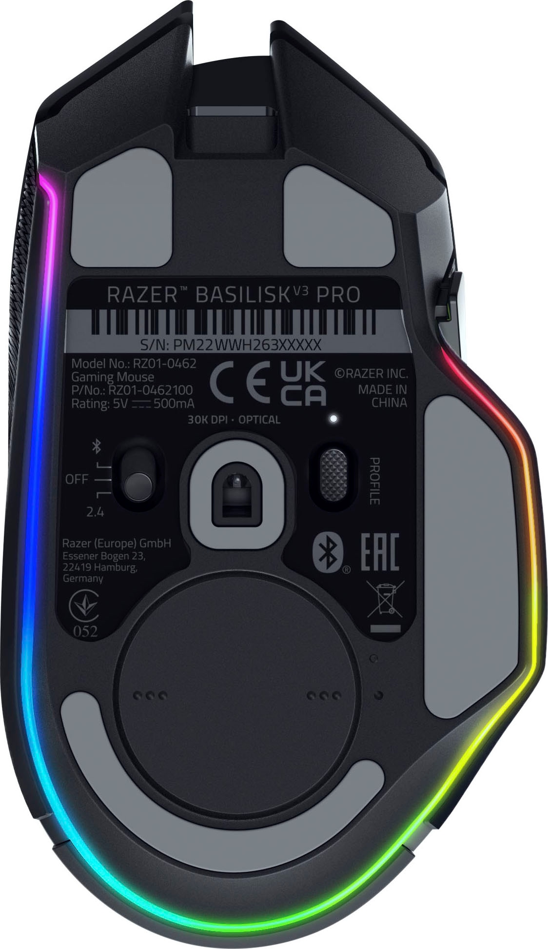 RAZER Gaming-Maus »Basilisk V3 Pro«, RF kabellos + Bluetooth-kabelgebunden-USB