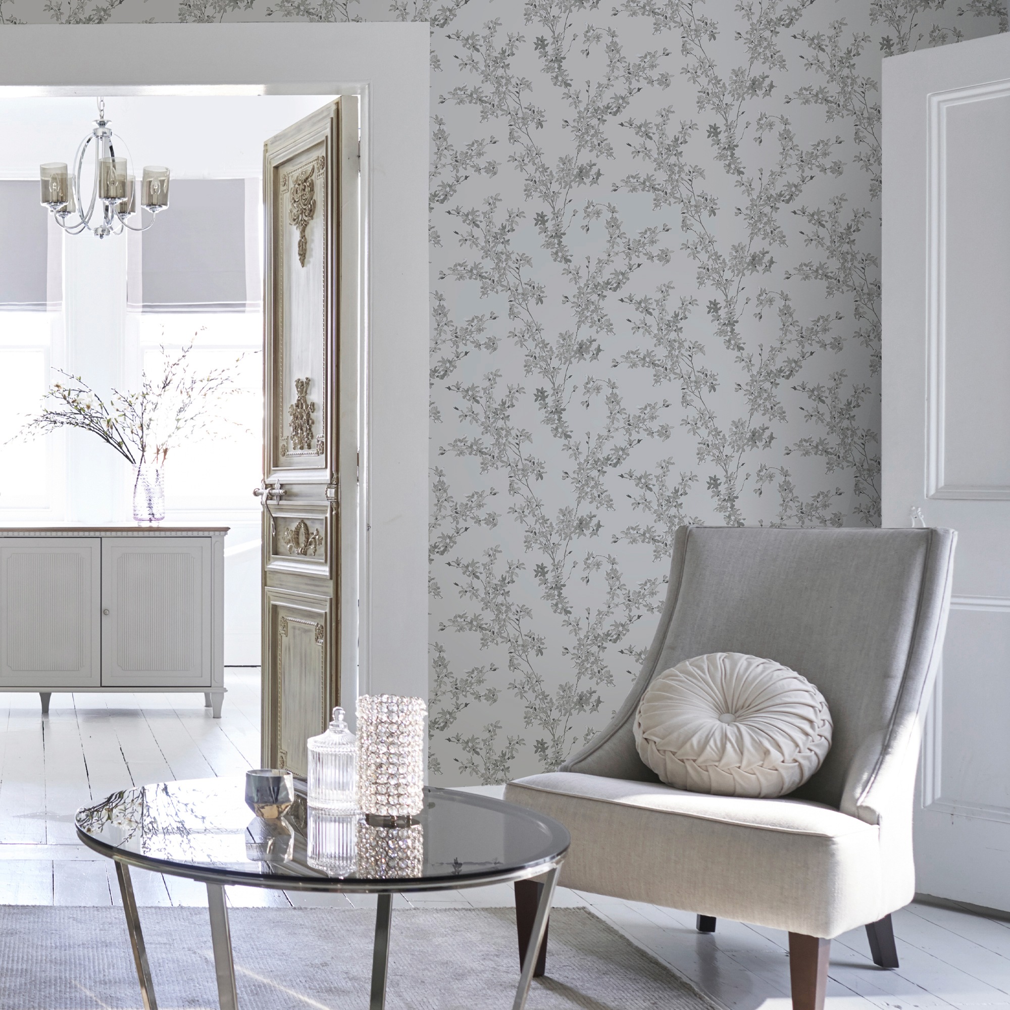 LAURA ASHLEY Vliestapete »Forstyhia«, gemustert, FSC® zertifiziert, mit lebhaftem Druck, 10 Meter Länge
