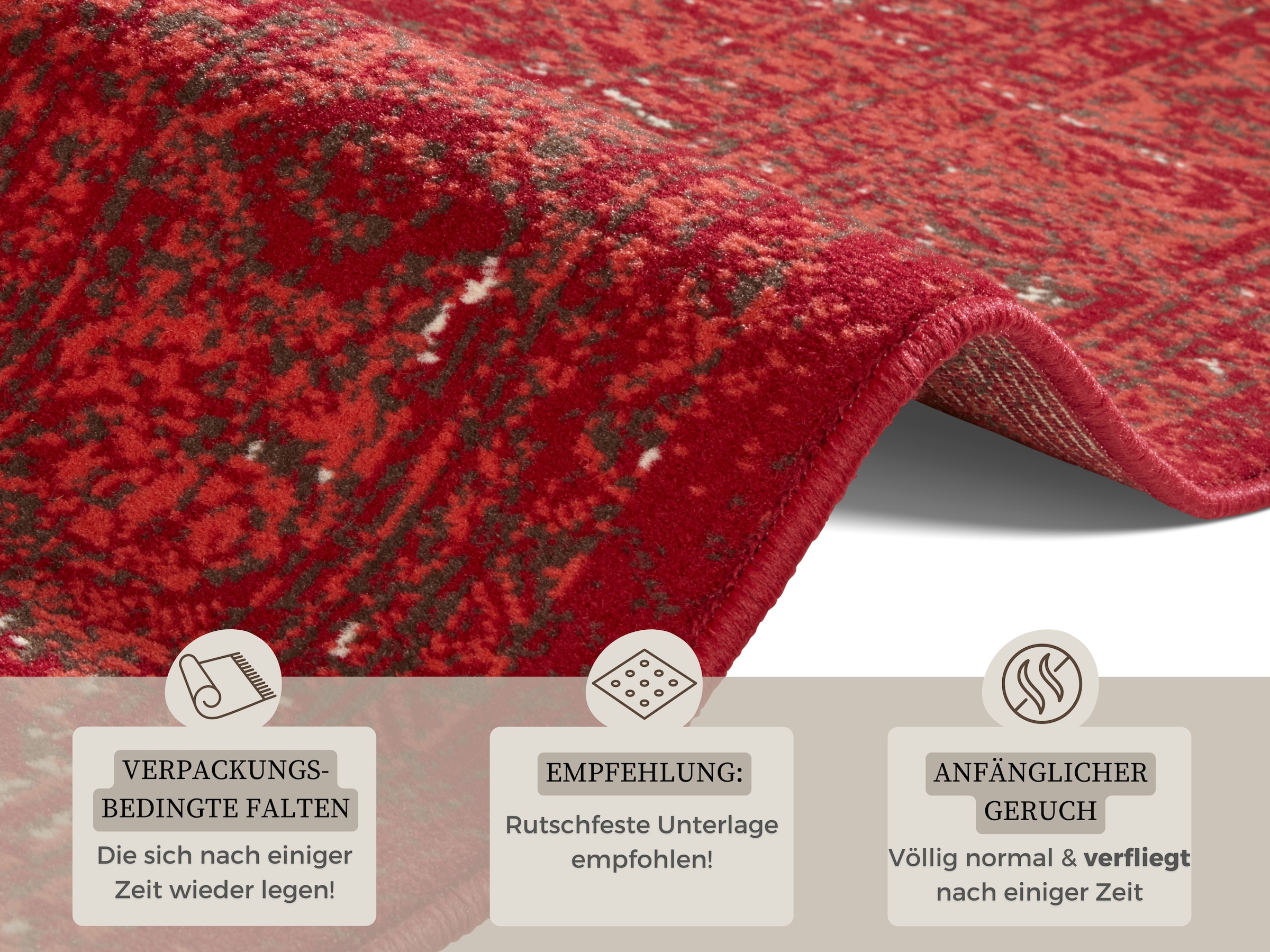 HANSE Home Teppich »Plume«, rechteckig, 9 mm Höhe, Kurzflor, Used-Look, Teppich, Vintage, Esszimmer, Wohnzimmer, Flur