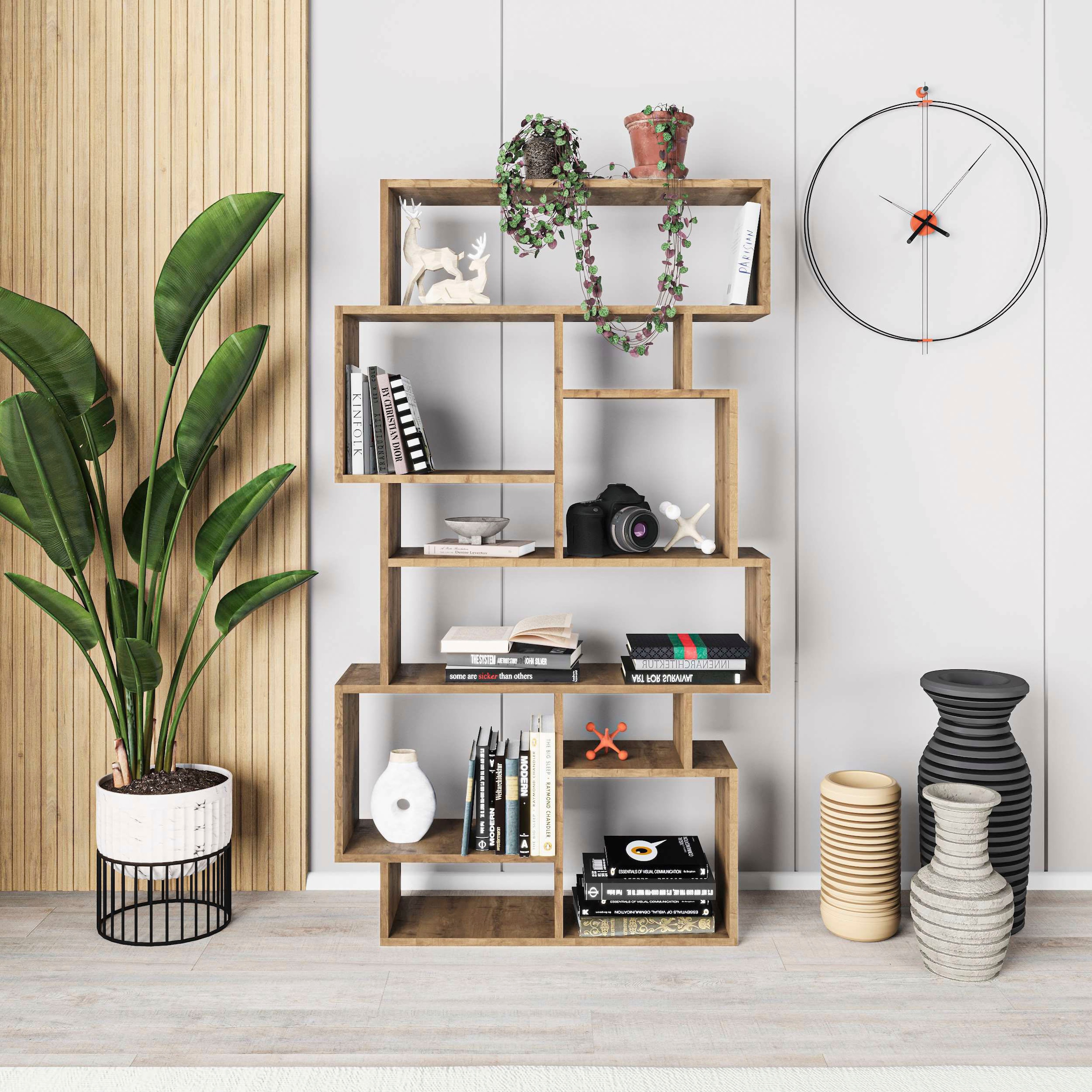 Decortie Bücherregal »Karmato Bücherregal«, (Packung), Leichte Montage, Lagerung, Platzsparend