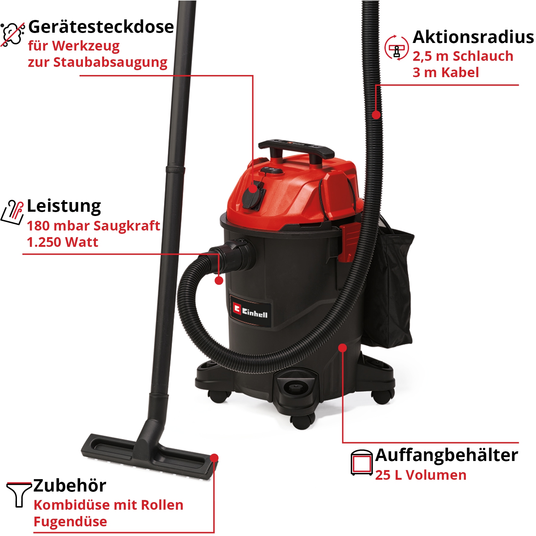 Einhell Nass-Trocken-Sauger »TC-VC 1825 A«