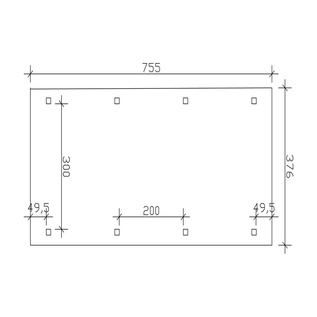 Skanholz Einzelcarport »Franken«, Leimholz-Nordisches Fichtenholz, 300 cm, natur