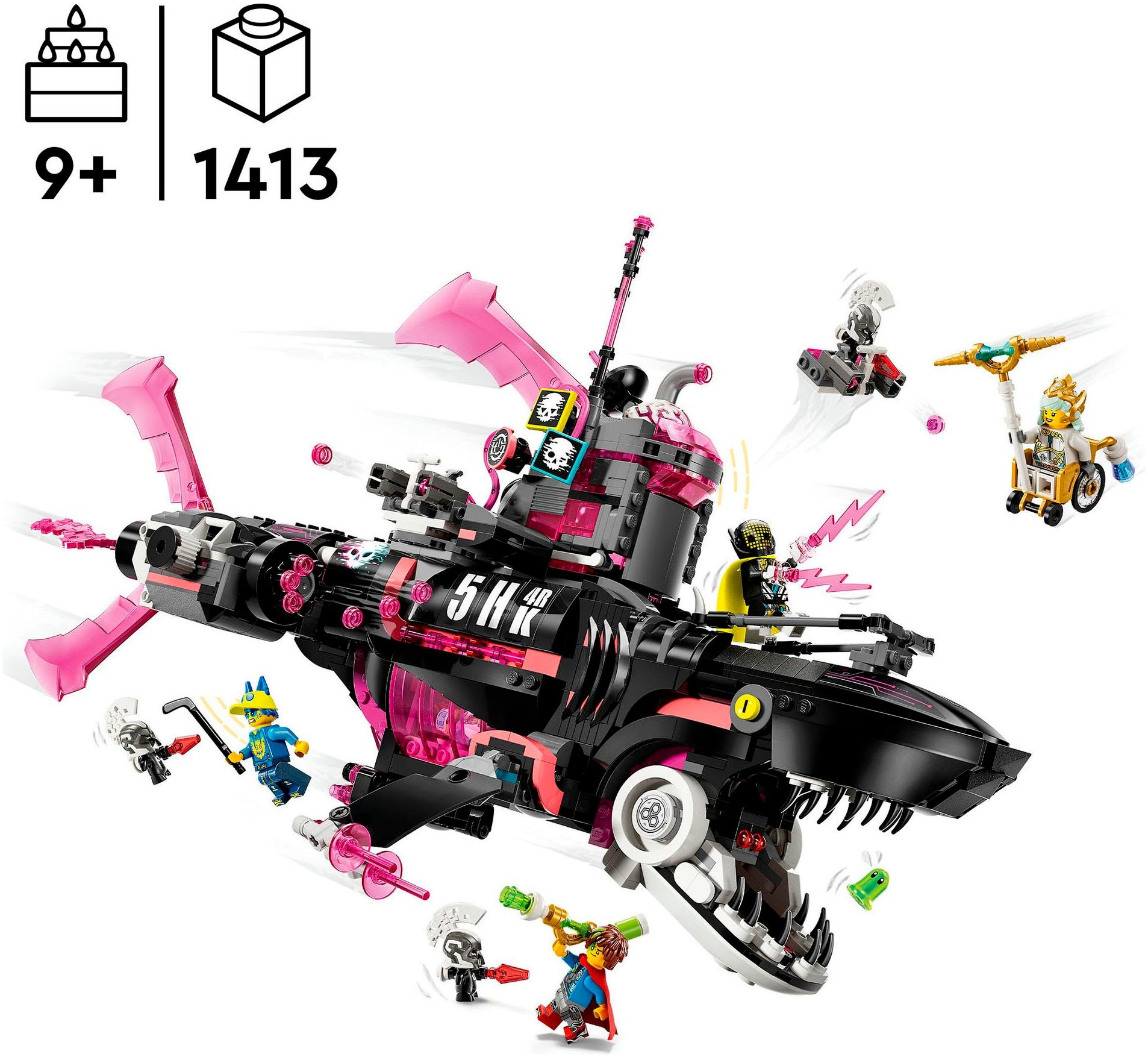 LEGO® Konstruktionsspielsteine »Albtraumhai-U-Boot (71500), LEGO DREAMZzz«, (1413 St.), Made in Europe