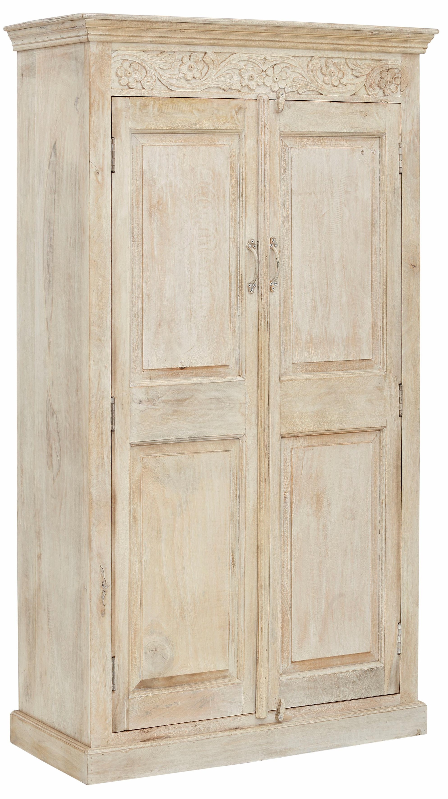 Garderobenschrank OTTO HOME "Devdan", braun, B:100cm, Schränke, Garderobenschrank, mit dekorativen Fräsungen oben, Breite 100 cm, viel Stauraum, Topseller