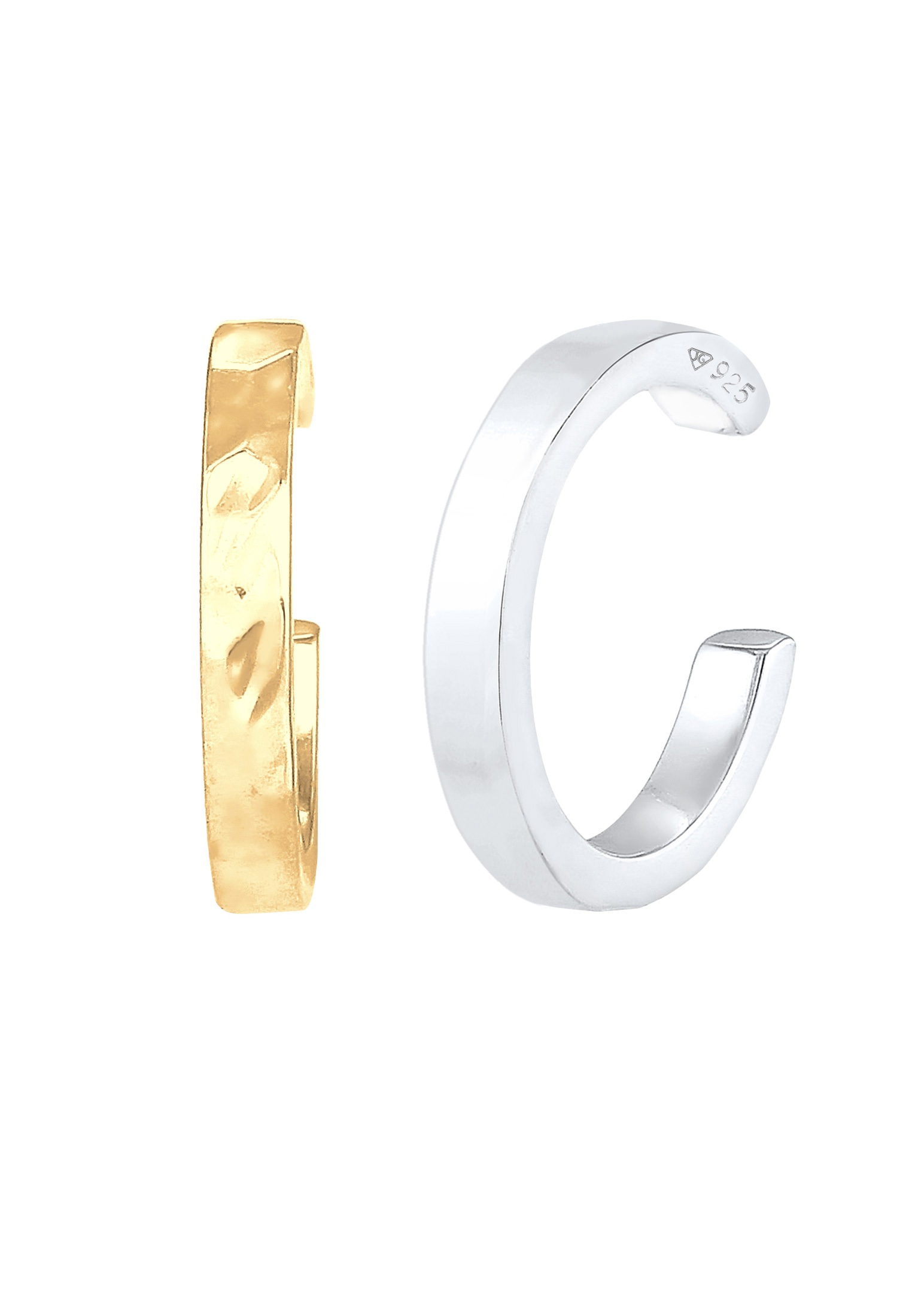 Elli Paar Ohrhaken »Earcuff Set Organic Look 925 Silber«