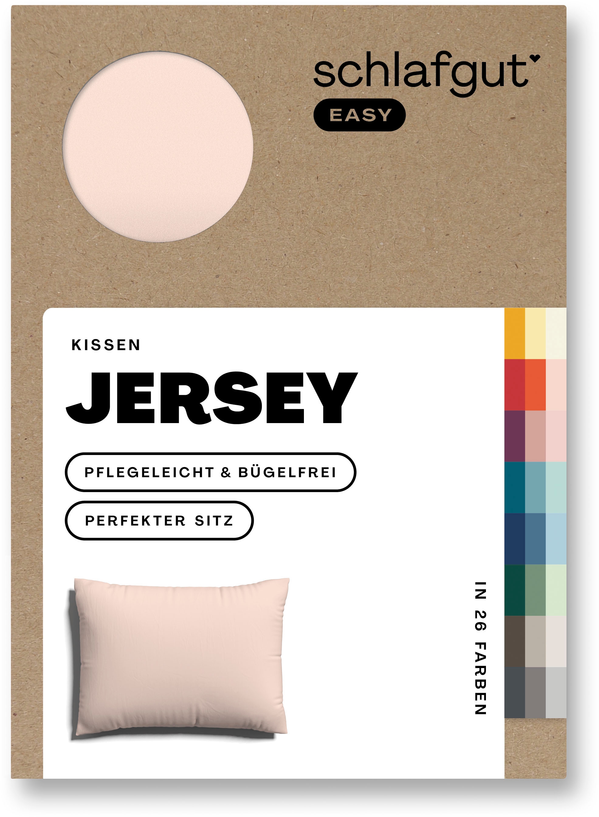 Schlafgut Kissenbezug »EASY Jersey«, (1 St.), Kissenhülle mit Reißverschluss, weich und saugfähig, Kissenbezug