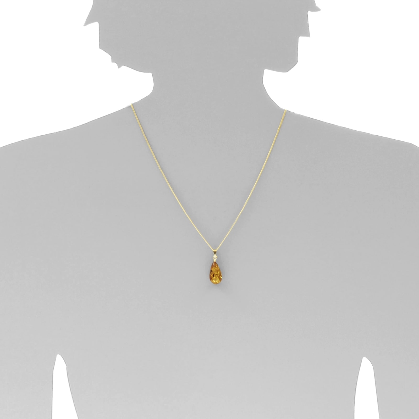 OSTSEE-SCHMUCK Kette mit Anhänger »Ostsee-Schmuck Kette mit Anhänger Tropfen ca. 17 mm lang«, (2 tlg.)