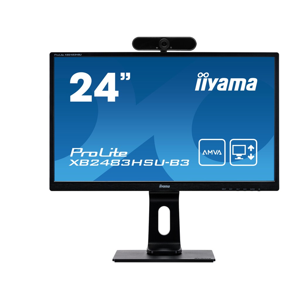 Iiyama Gaming-Monitor »PST00206 XB2483HSU-B3 D + Hyrican Full HD-Webcam DW1«, 60,5 cm/23,8 Zoll, 1920 x 1080 px, Full HD, 4 ms Reaktionszeit, 75 Hz