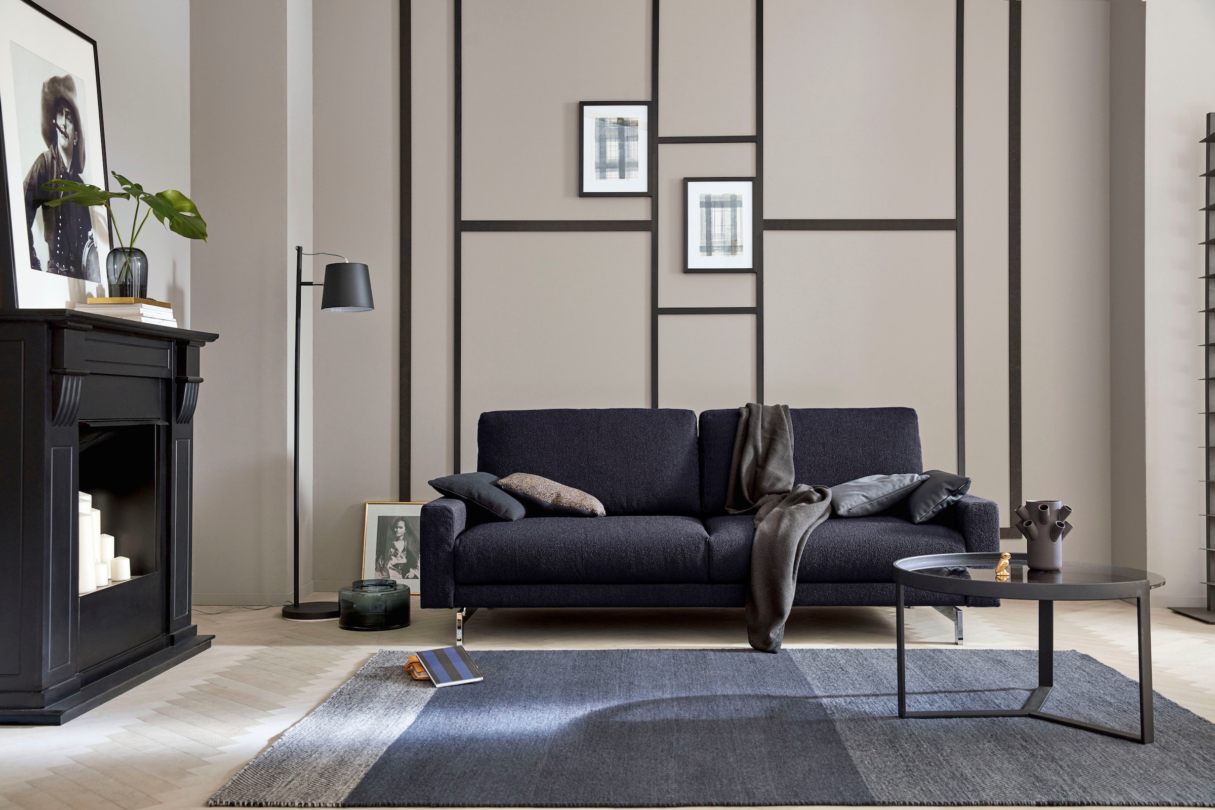 Creation BY ROLF BENZ 3-Sitzer »CR.450, Designsofa, Loungesofa« Armlehne niedrig, Fuß chromfarben glänzend, Breite 204 cm