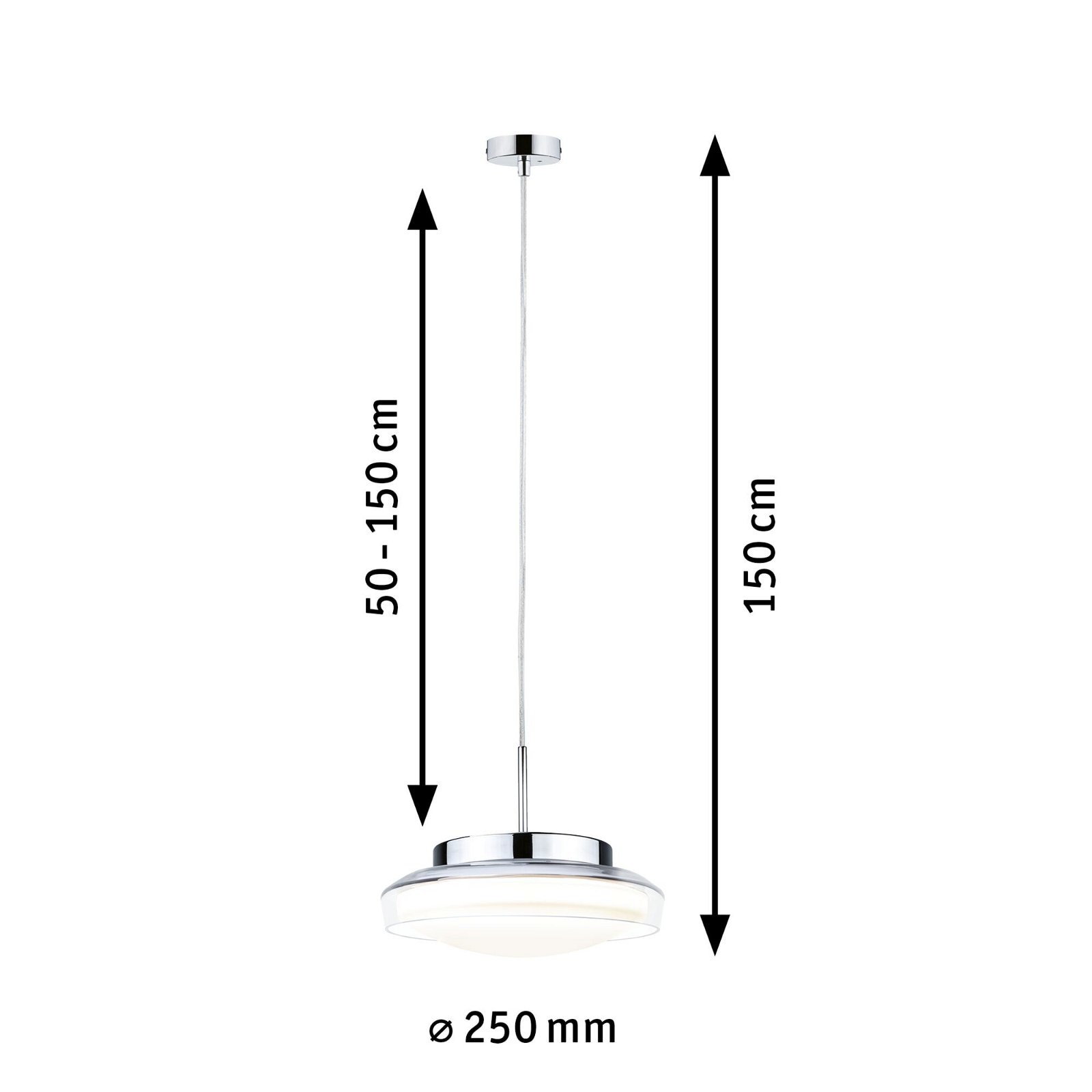 Paulmann LED Pendelleuchte »Selection Bathroom Luena IP44 11,5W 3000K Chrom 230V Glas/Metall«, 1 flammig