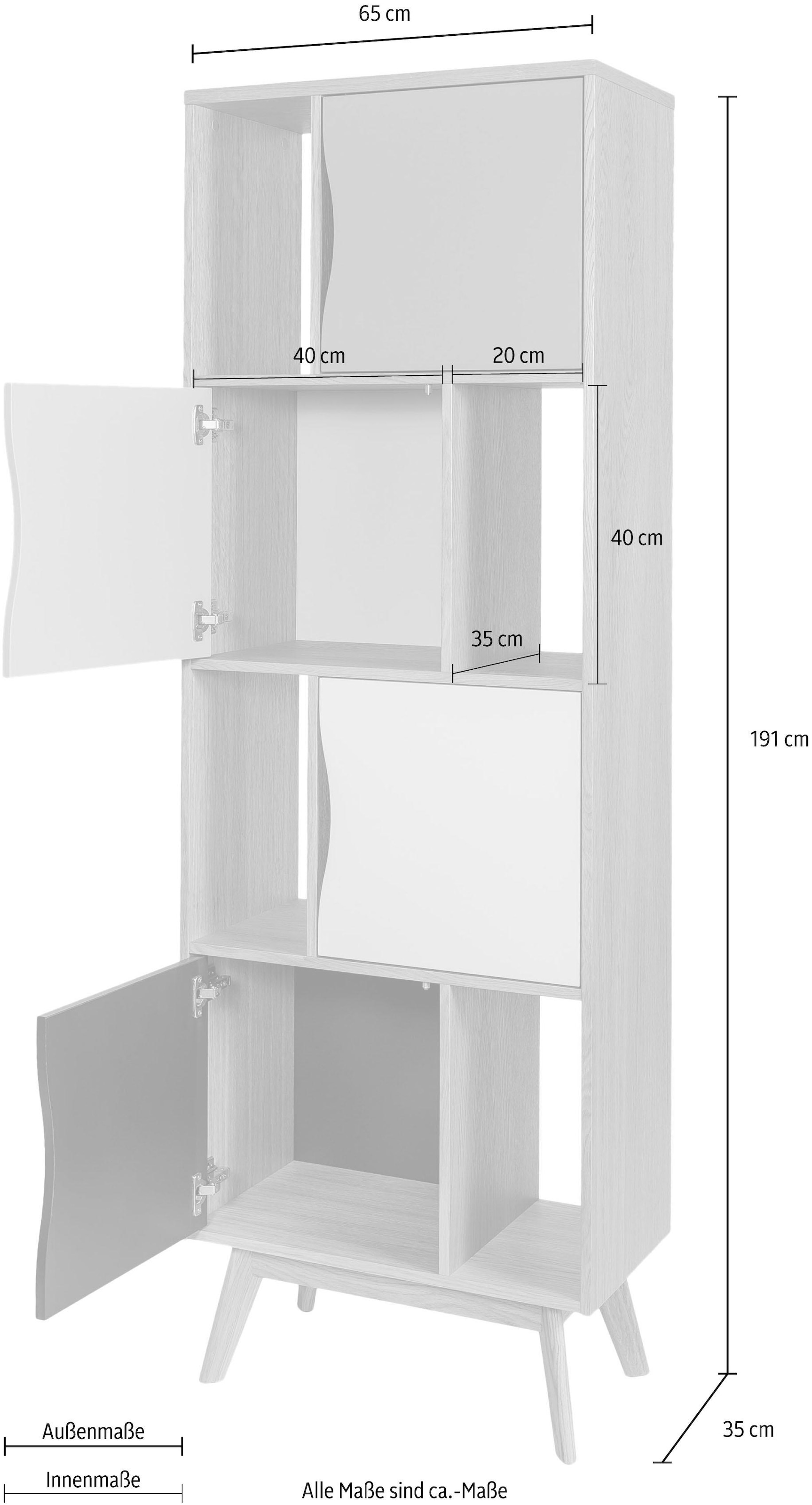 auf Holzfurnier aus Eiche, skandinavisches Höhe Bücherregal Design schlichtes »Avon«, 191 cm, Raten Woodman bestellen