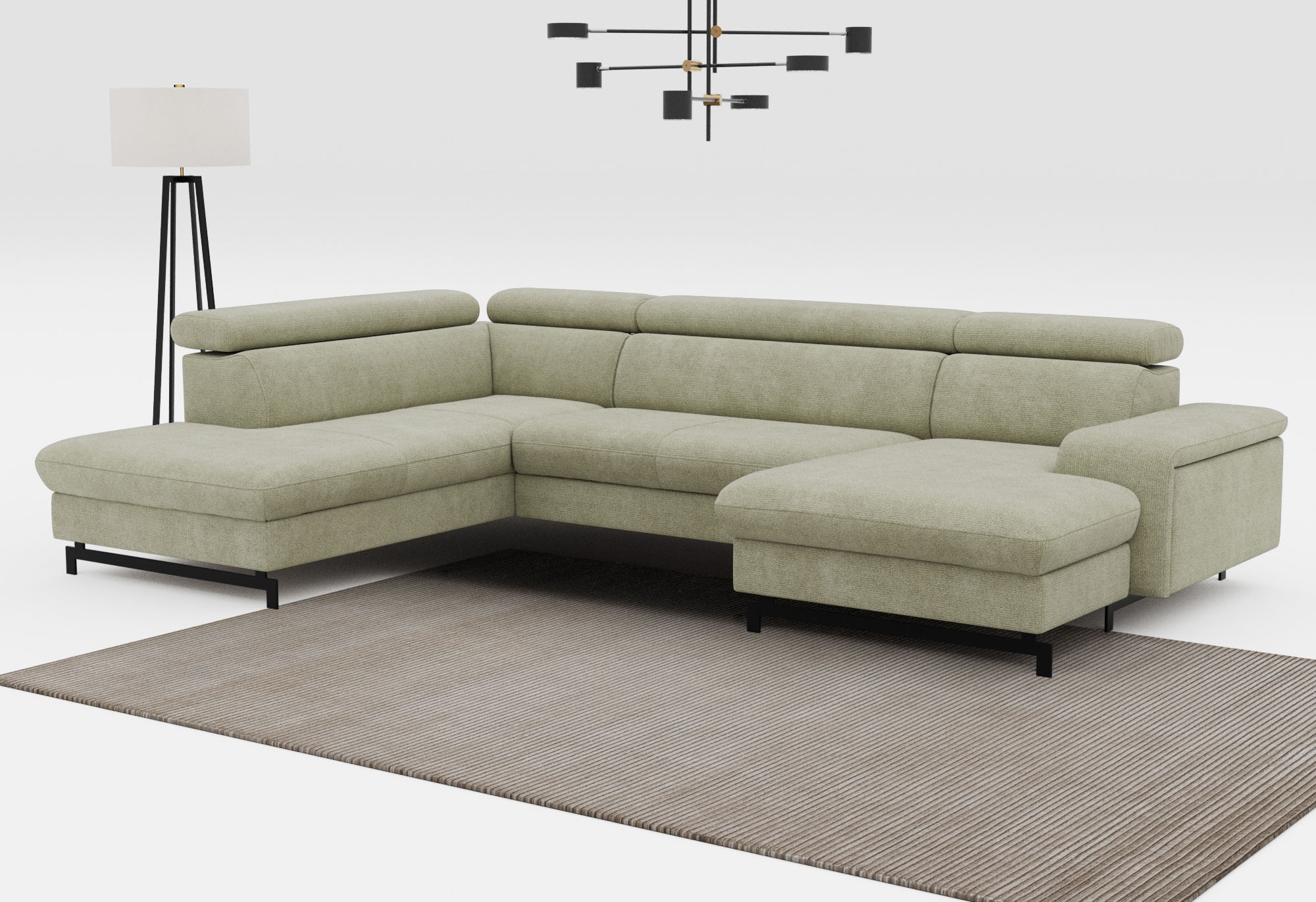 COTTA Wohnlandschaft "Emma U-Form" mit Kopfteilverstellung, wahlweise mit B günstig online kaufen