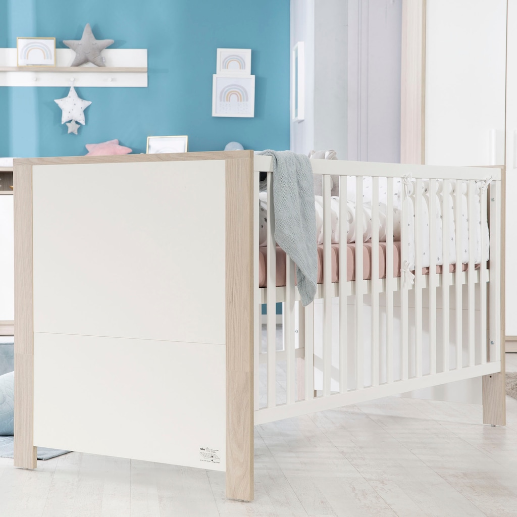 roba® Babyzimmer-Komplettset »Olaf«, (Set, 3 St., Kinderbett, Wickelkommode, Kleiderschrank), mit Kinderbett, Schrank und Wickelkommode