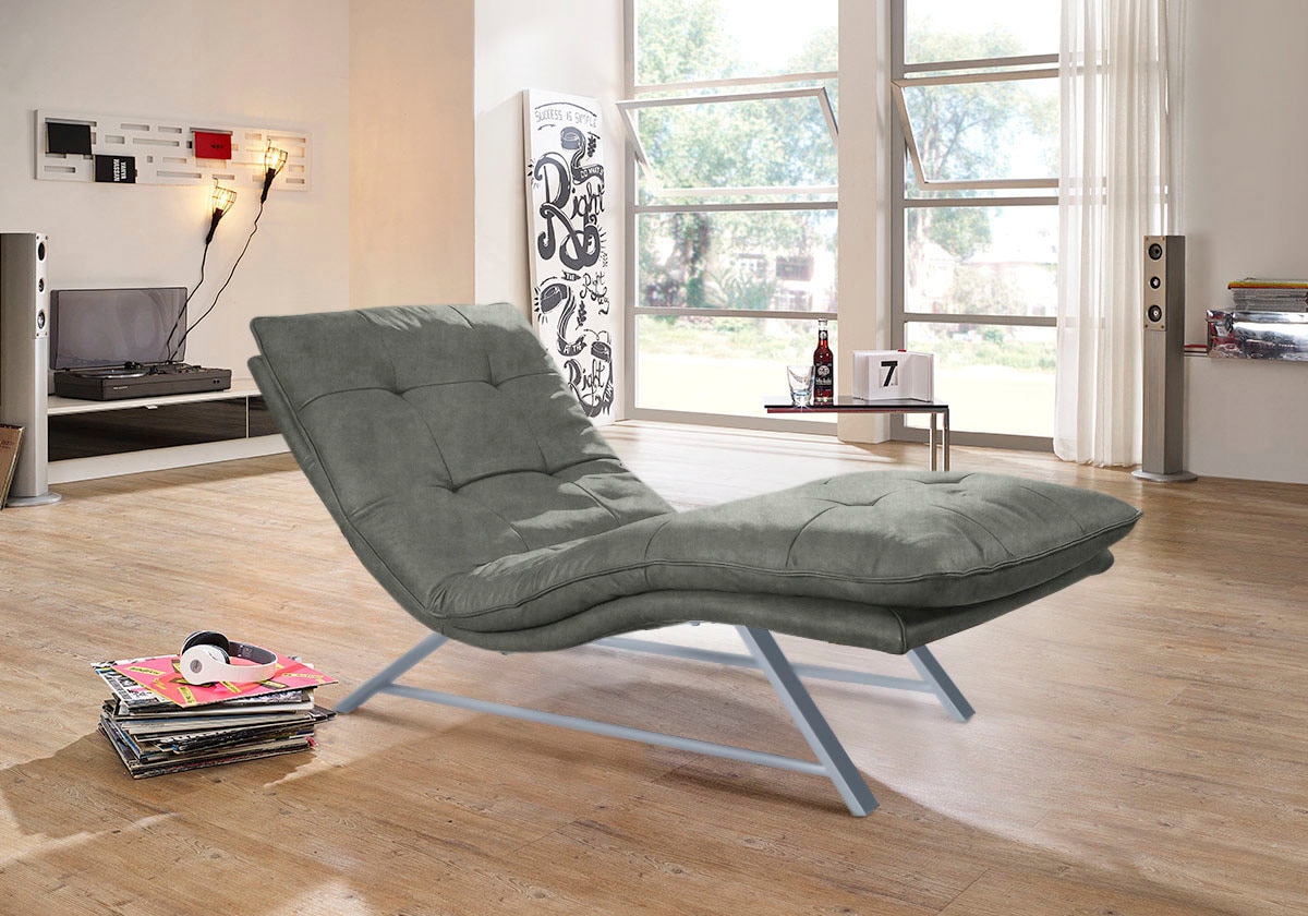 W.SCHILLIG Relaxliege »daily dreams«, in Waffelkissen-Optik, wahlweise mit Motor, Kufengestell, in 2 Breiten