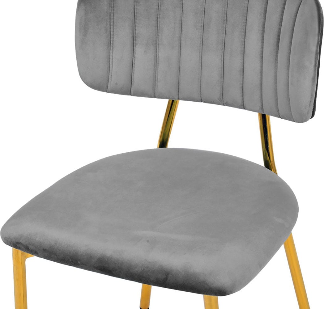 Kayoom Polsterstuhl »Stuhl Giselle 125 2er-Set, pflegeleichter Samtbezug«, (Set), 2 St., mit Armlehnen, goldenes Gestell aus Edelstahl, Samtbezug, Ziernähte
