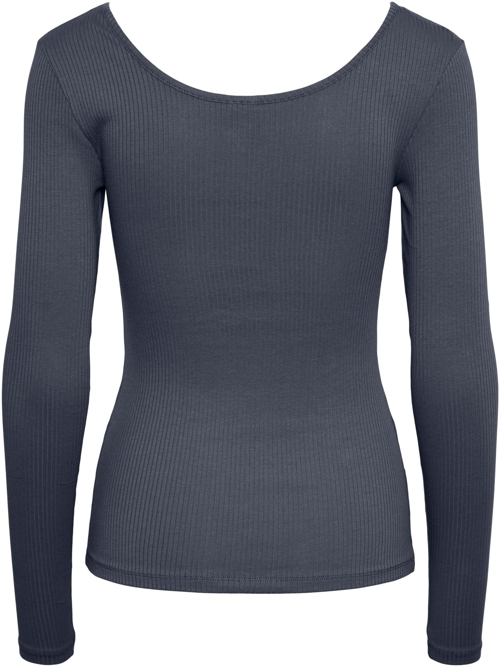 pieces Langarmshirt »PCKITTE LS TOP NOOS BC« Baumwollmischung, slim fit