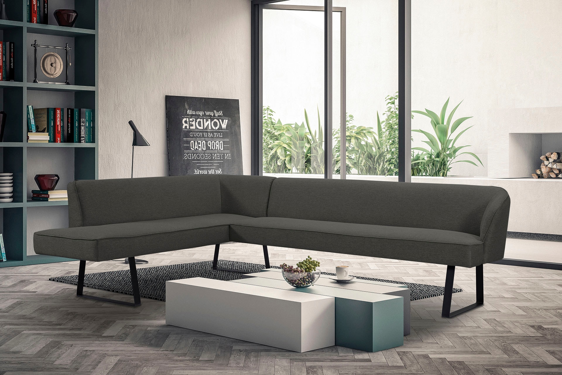 exxpo - sofa fashion Eckbank "Americano", mit Keder und Metallfüßen, Bezug günstig online kaufen