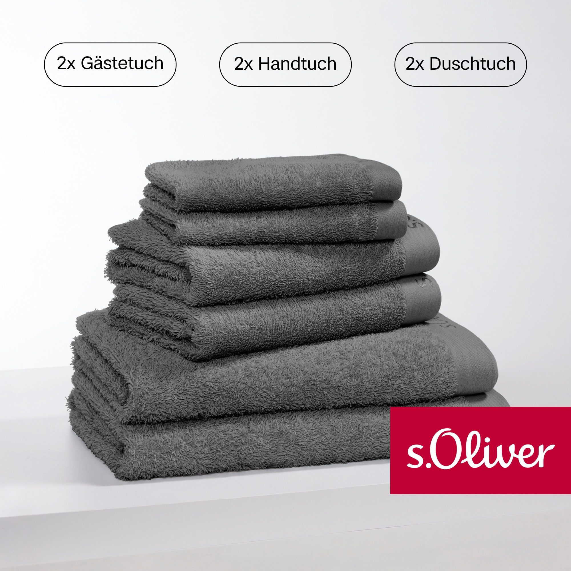 s.Oliver Handtuch Set »s.Oliver, Premium Qualität, 600 gr/m²«, (Set, 6 St., günstig online kaufen