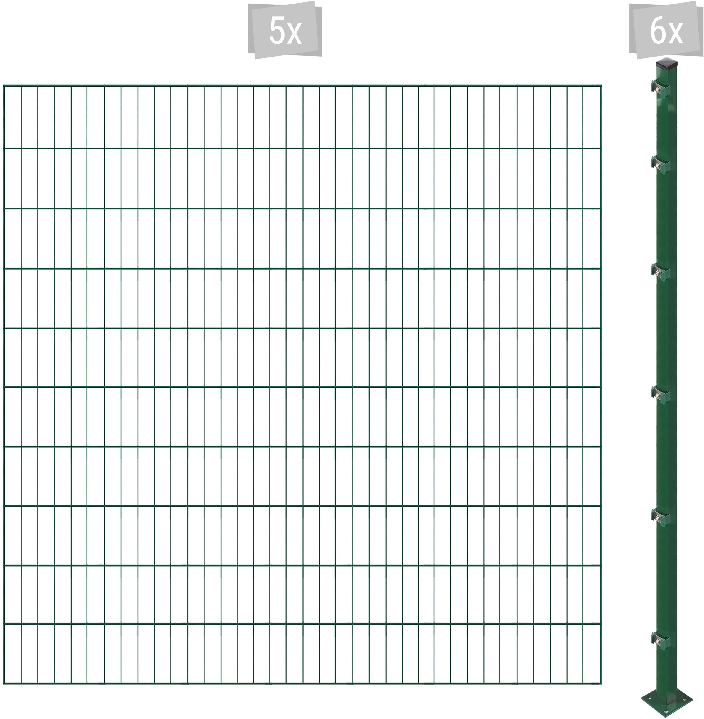 ARVOTEC Einstabmattenzaun »ESSENTIAL 200 zum Einbetonieren« Zaunhöhe 200 cm, Zaunlänge 2 - 60 m dunkelgrün