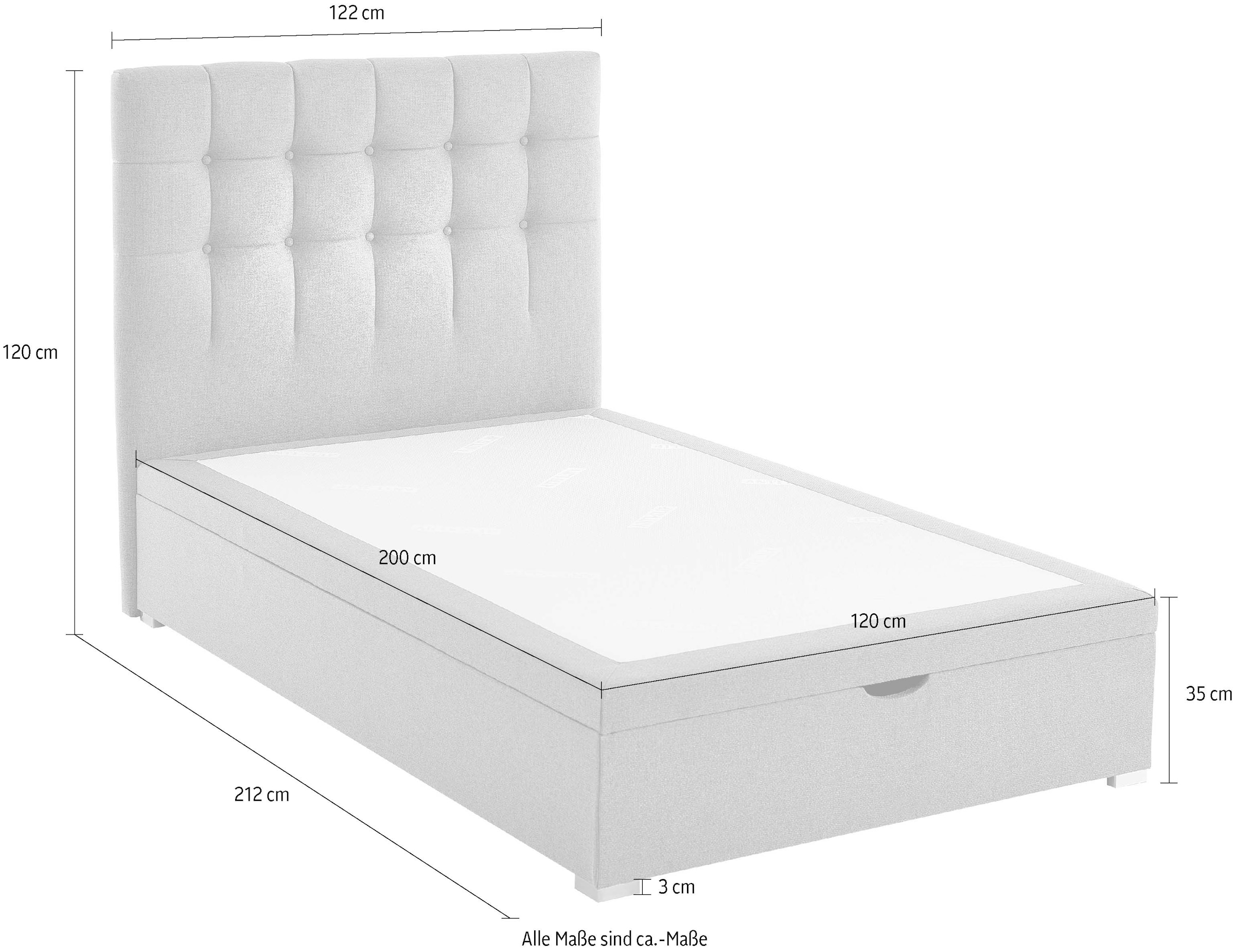 ATLANTIC home collection Boxbett »Riona, erweiterbar zu Doppel- und Familienbett«, wahlweise mit 120x200cm Taschen-Federkernmatratze oder ohne Matratze