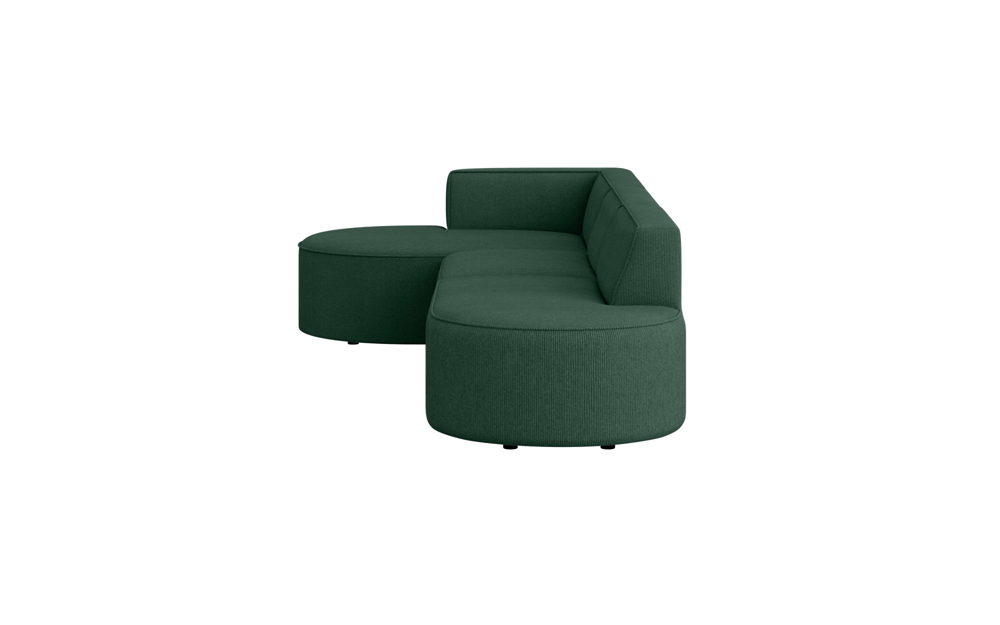 andas Ecksofa »EIVIND Designer Sofa mit Ottomane rechts/links, B/T/H: 343/159/72 cm«, L-Form mit Wellenunterfederung, auch in Feincord und Bouclé