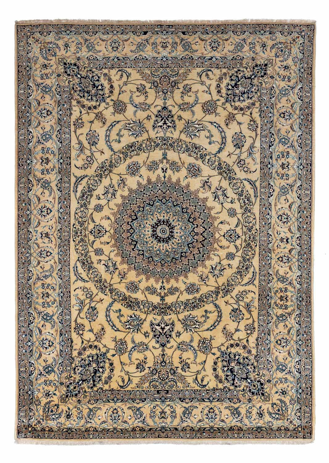 morgenland Wollteppich »Nain Medaillon Beige 340 x 246 cm«, rechteckig, 10 günstig online kaufen