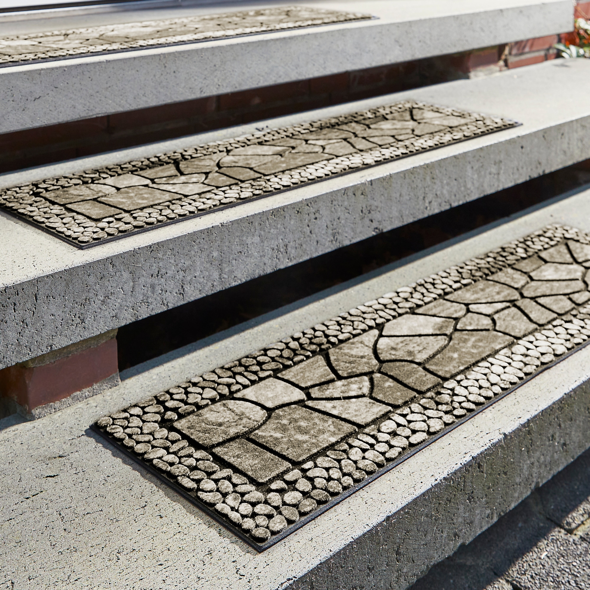 Andiamo Stufenmatte »Outdoor, 2er Set« rechteckig 6 mm Höhe Outdoor-Stufenmatten, Stein Motiv, Gartenbereich, Außenbereich