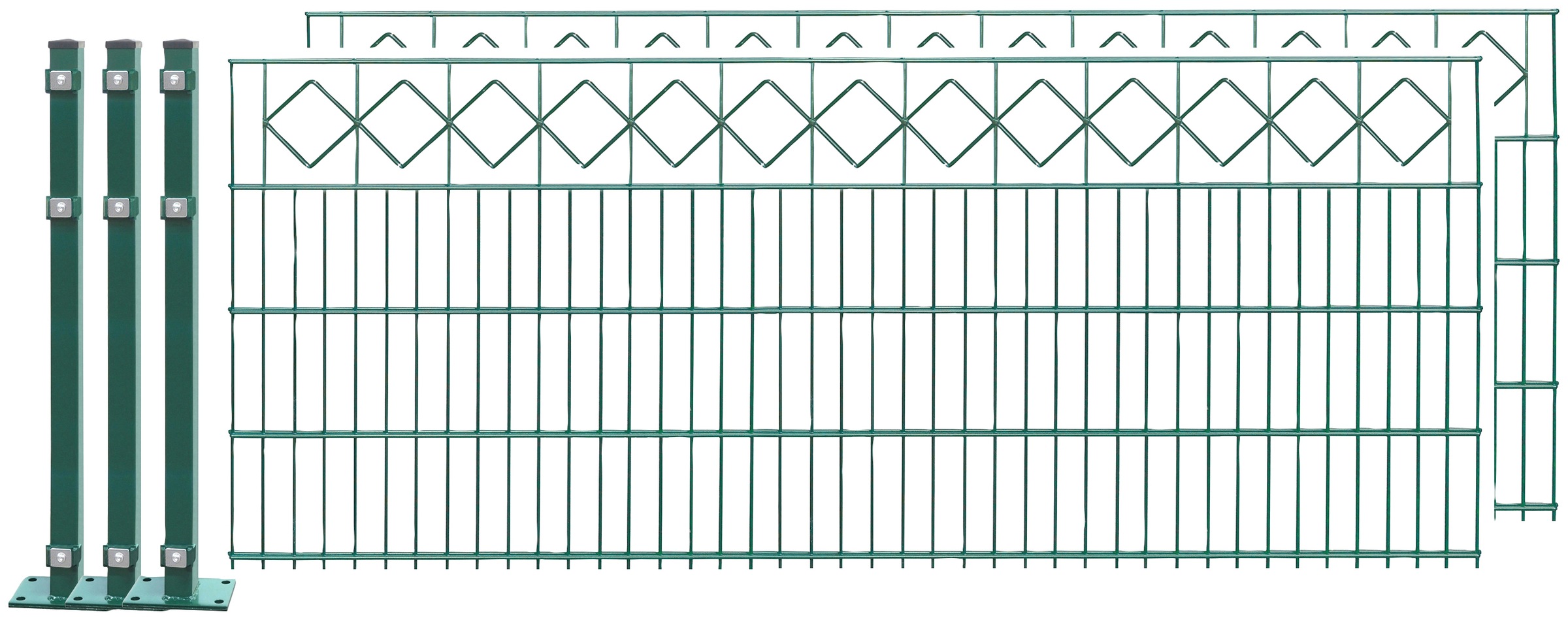Arvotec Doppelstabmattenzaun »854 - 1346«, (Set), 89 cm hoch, 2 Matten für 4 m, 3 Pfosten kaufen