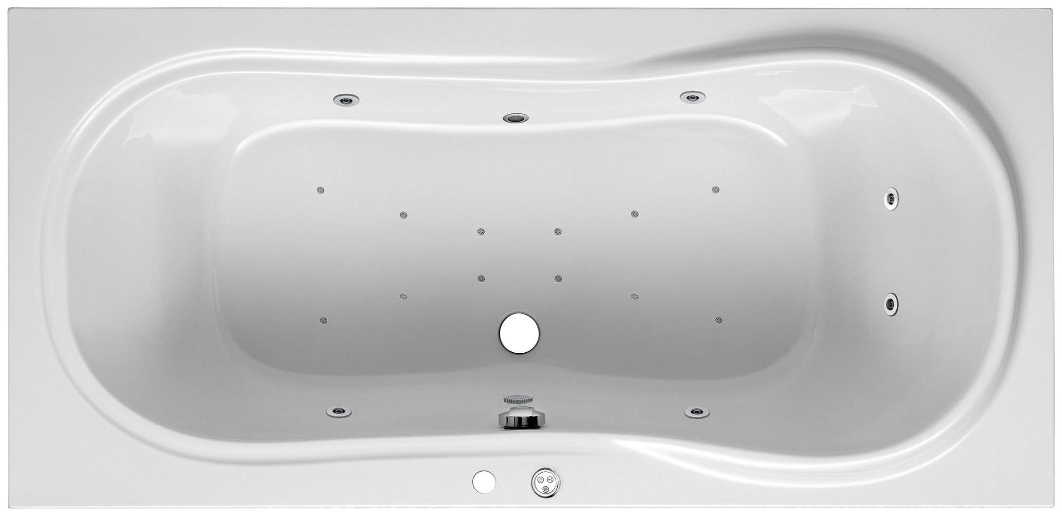 OTTOFOND Whirlpool-Badewanne »Palma« Höhe 45 cm Typ Premium, chrom günstig online kaufen