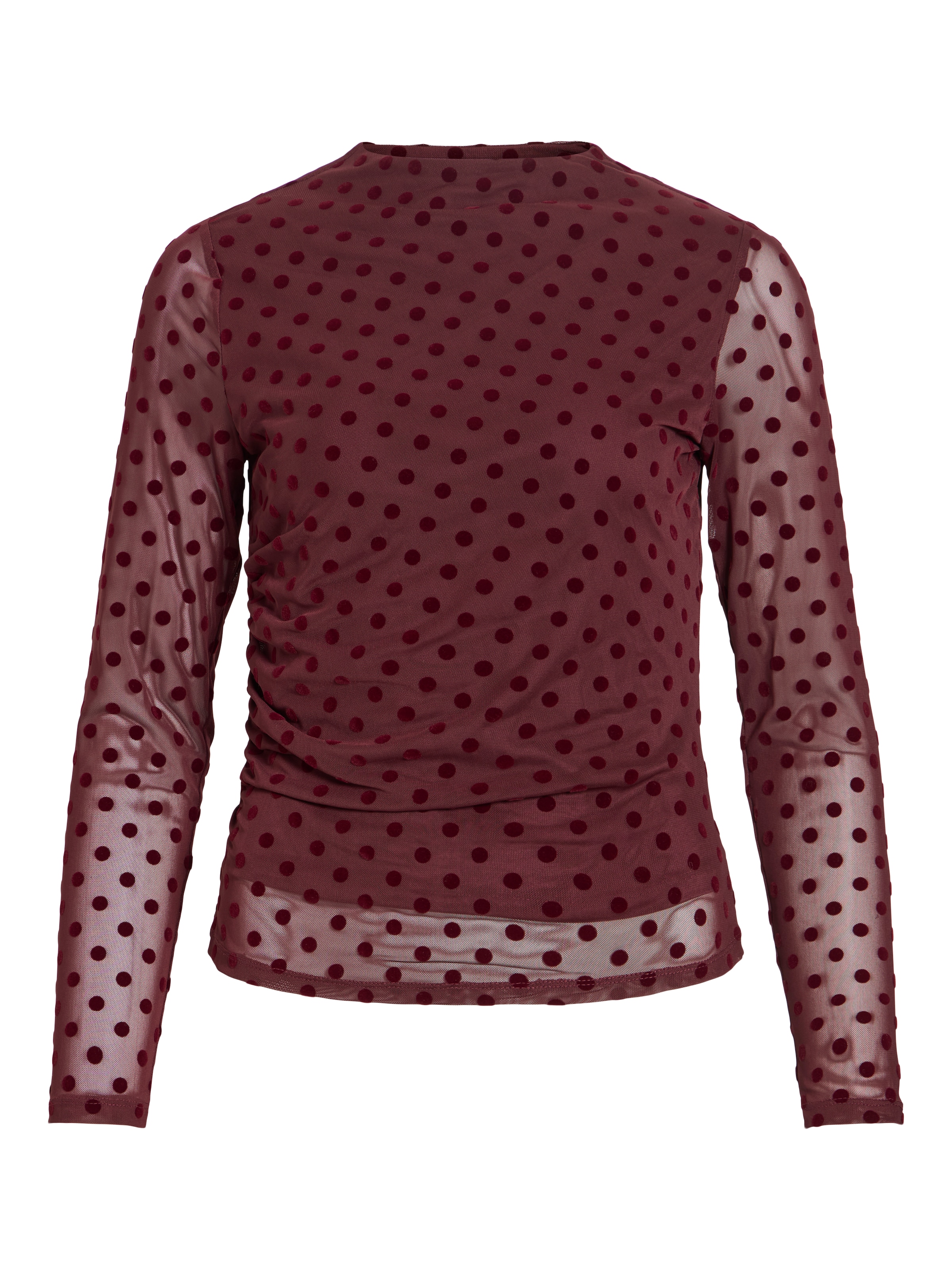 Vila Langarmshirt »VIRIKKE L/S FUNNEL NECK TOP - NOOS« Materialmix, eng geschnitten