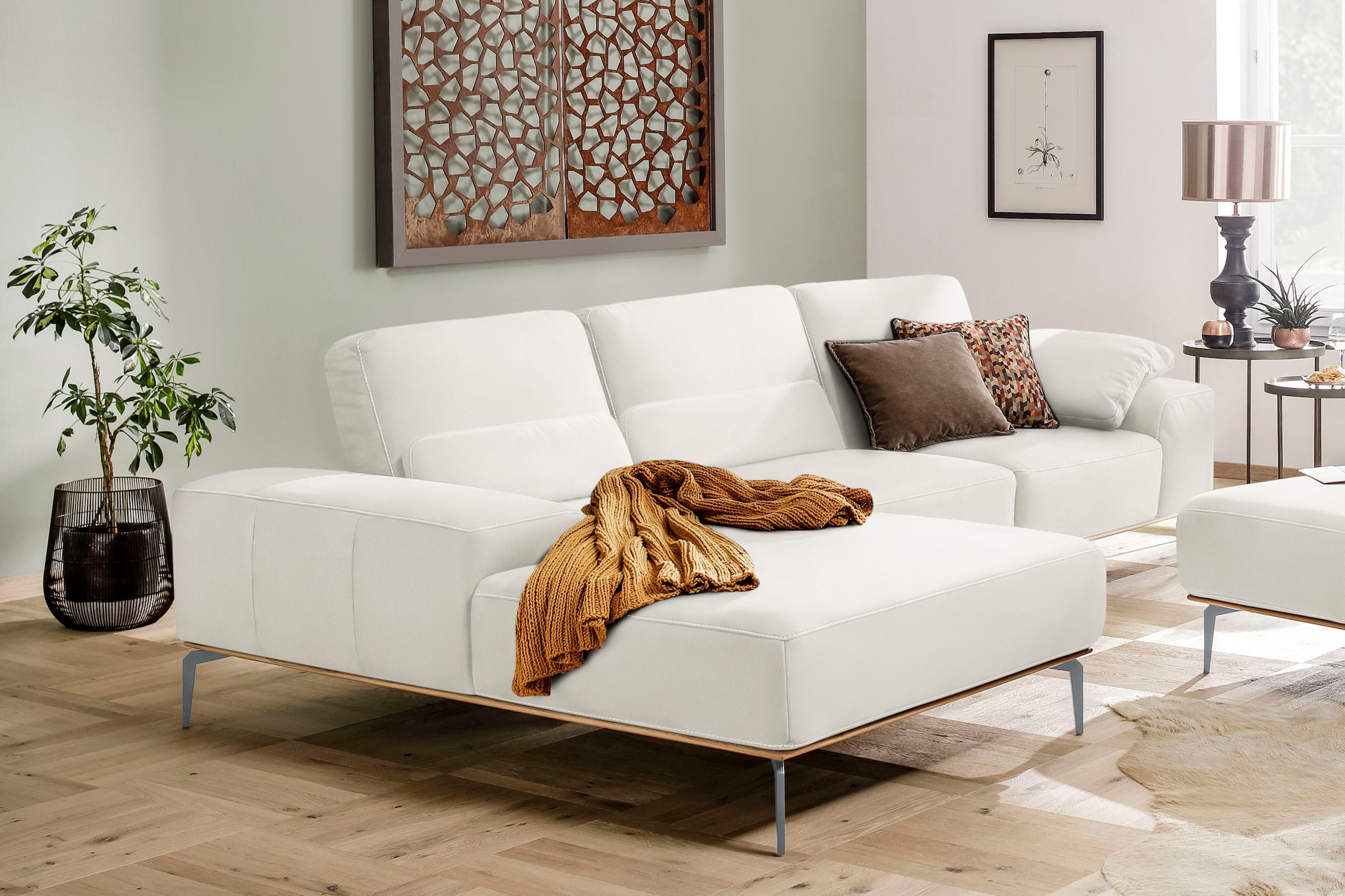 W.SCHILLIG Ecksofa "run", mit elegantem Holzsockel, Füße in Silber matt, Br günstig online kaufen