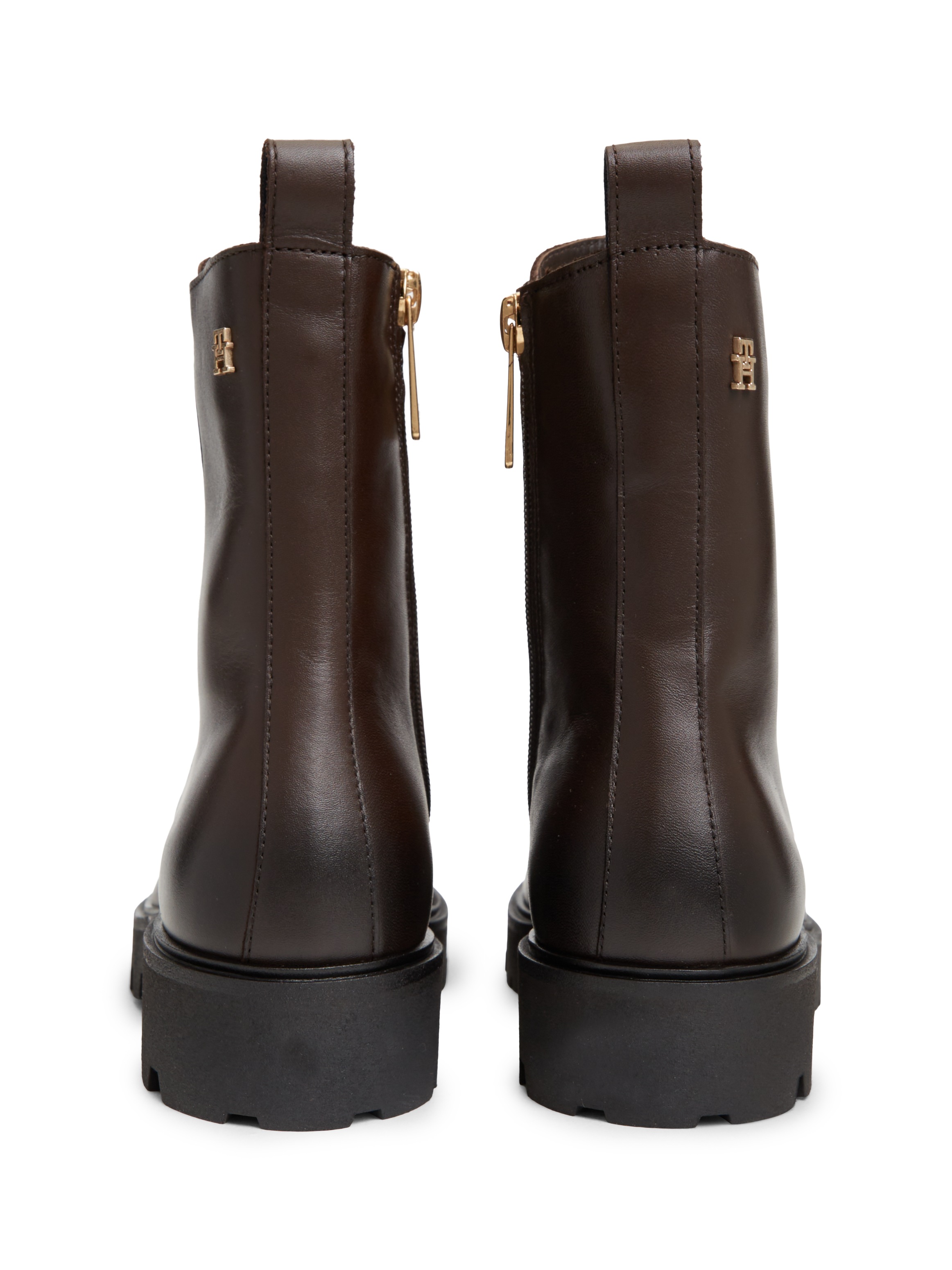 Tommy Hilfiger Schnürstiefelette »TH STUD LEATHER LACE-UP BOOT«  Blockabsatz, Schnürboots mit zusätzlichem Innenreißverschluss