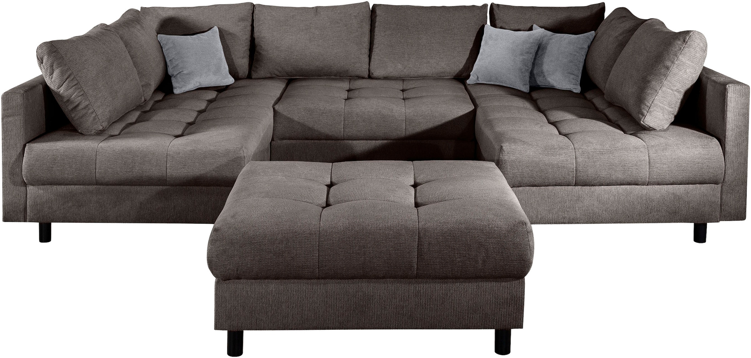 COLLECTION AB Wohnlandschaft »Toni U-Form, B: 298 cm« mit Hocker & 3 Zierki günstig online kaufen