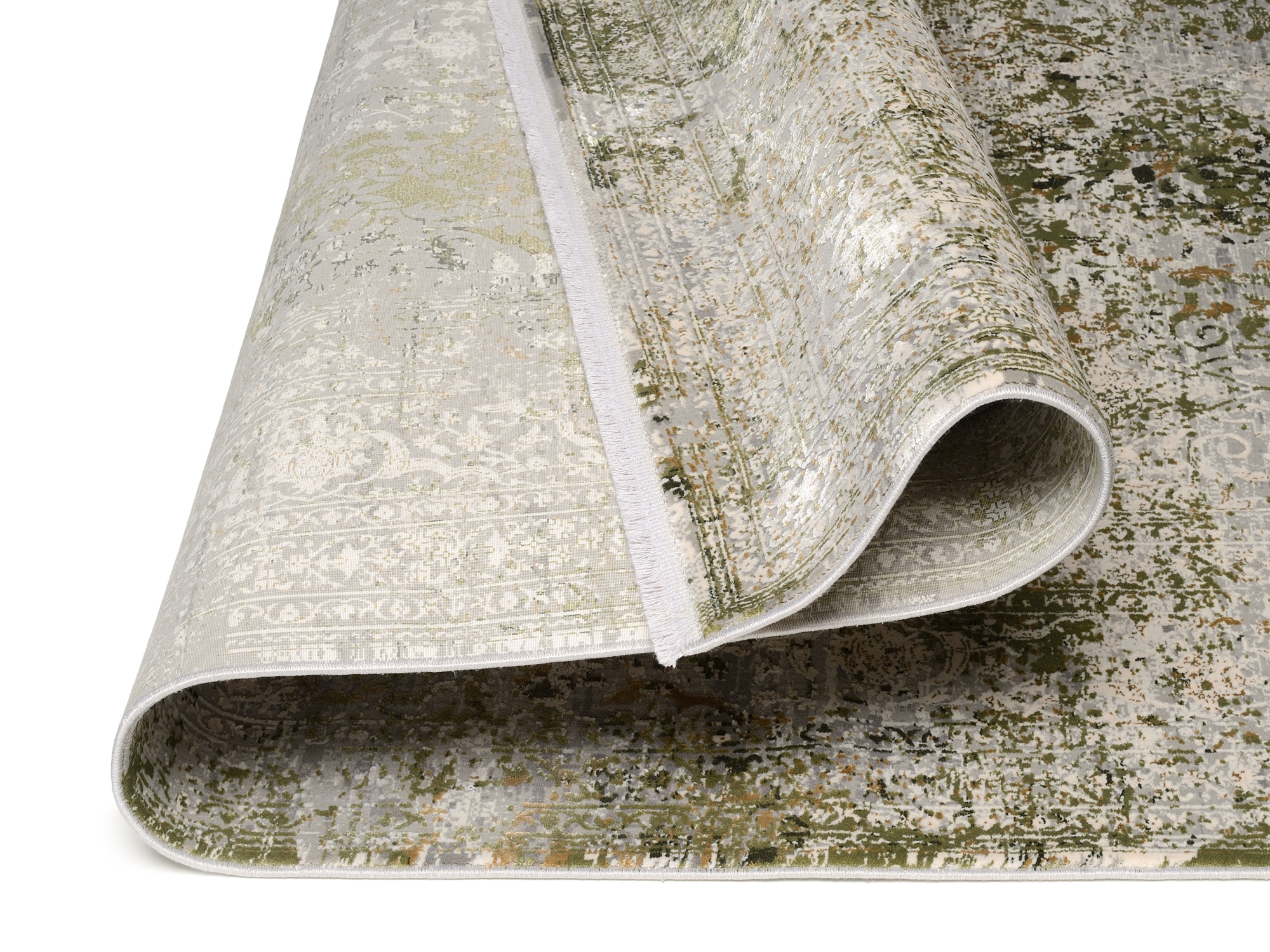 OCI DIE TEPPICHMARKE Teppich »BESTSELLER CAVA« rechteckig 8 mm Höhe Glanz Viskose, mit Fransen, Hoch Tief Struktur, Vintage, Wohnzimmer