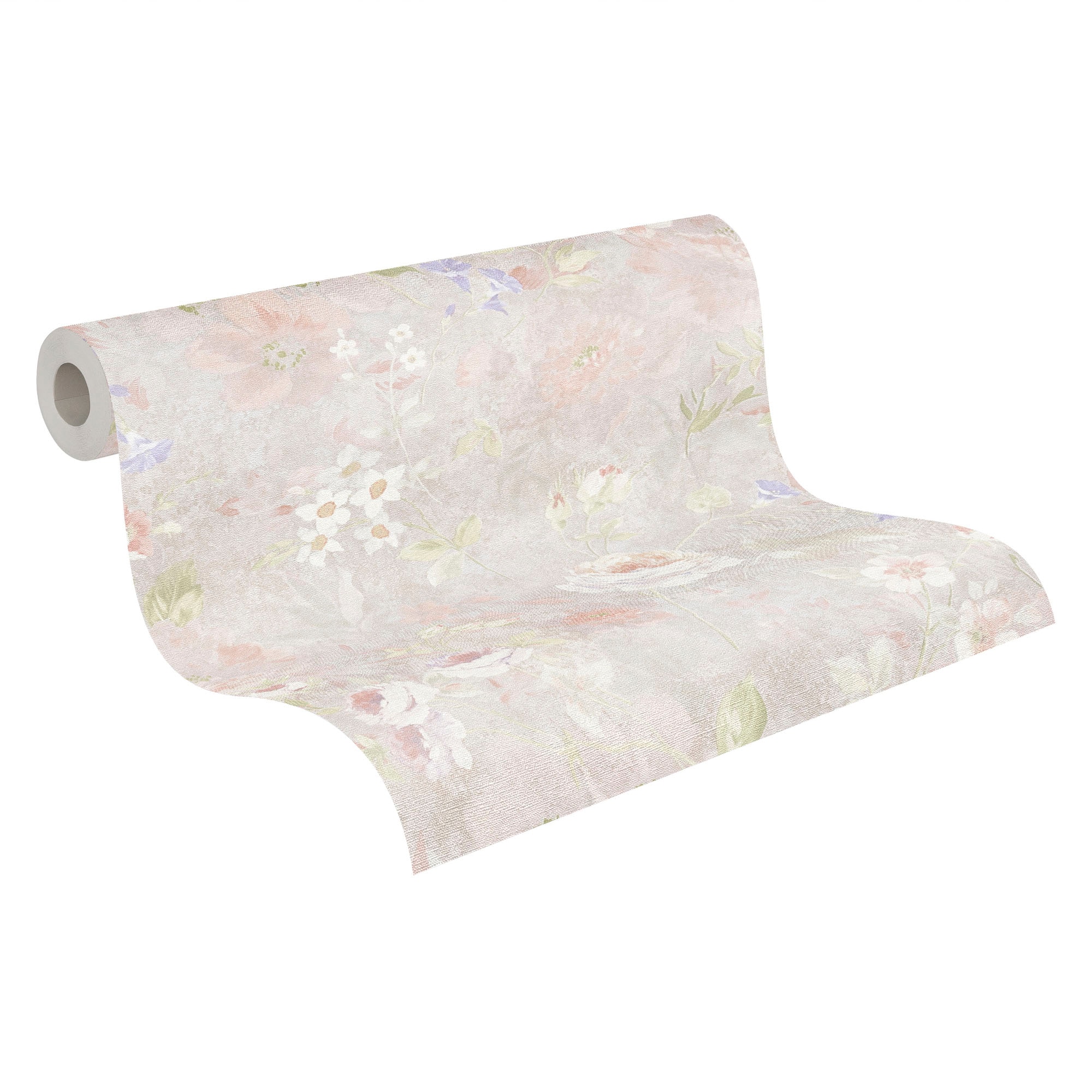A.S. Création Vliestapete »Natural Living Blumentapete«, matt-gemustert-neutral, Blumentapete Vlies Vlies Wand Tapeten Wohnzimmer Schlafzimmer Küche