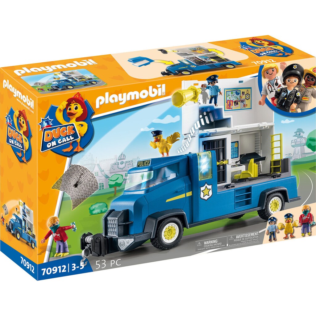 Playmobil® Konstruktions-Spielset »Polizei Truck (70912), Duck on Call«, (53 St.), mit Licht- und Soundeffekten, Made in Germany