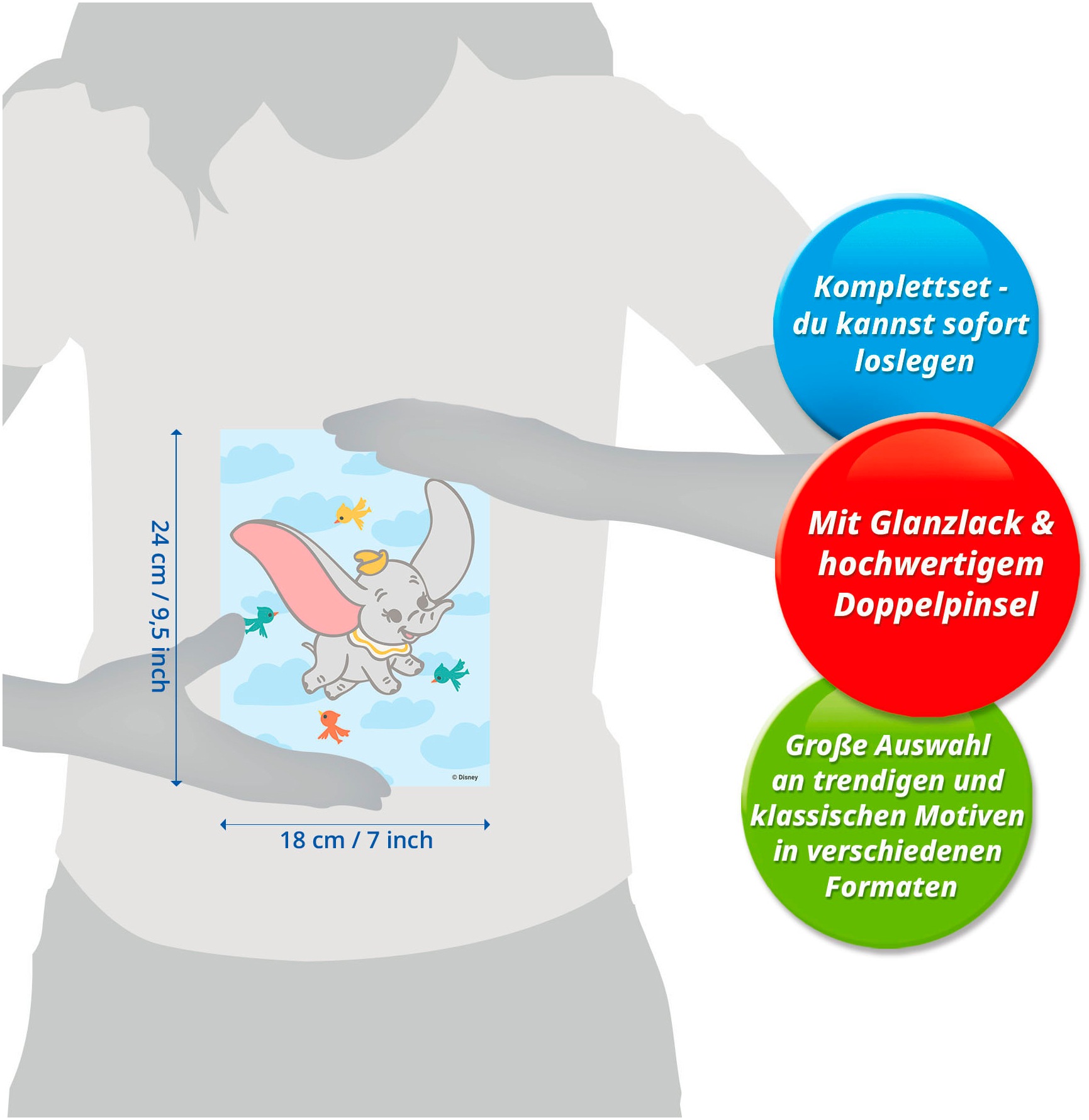 Ravensburger Malen nach Zahlen »CreArt, Hello Baby, Dumbo« für Erwachsene; Made in Europe
