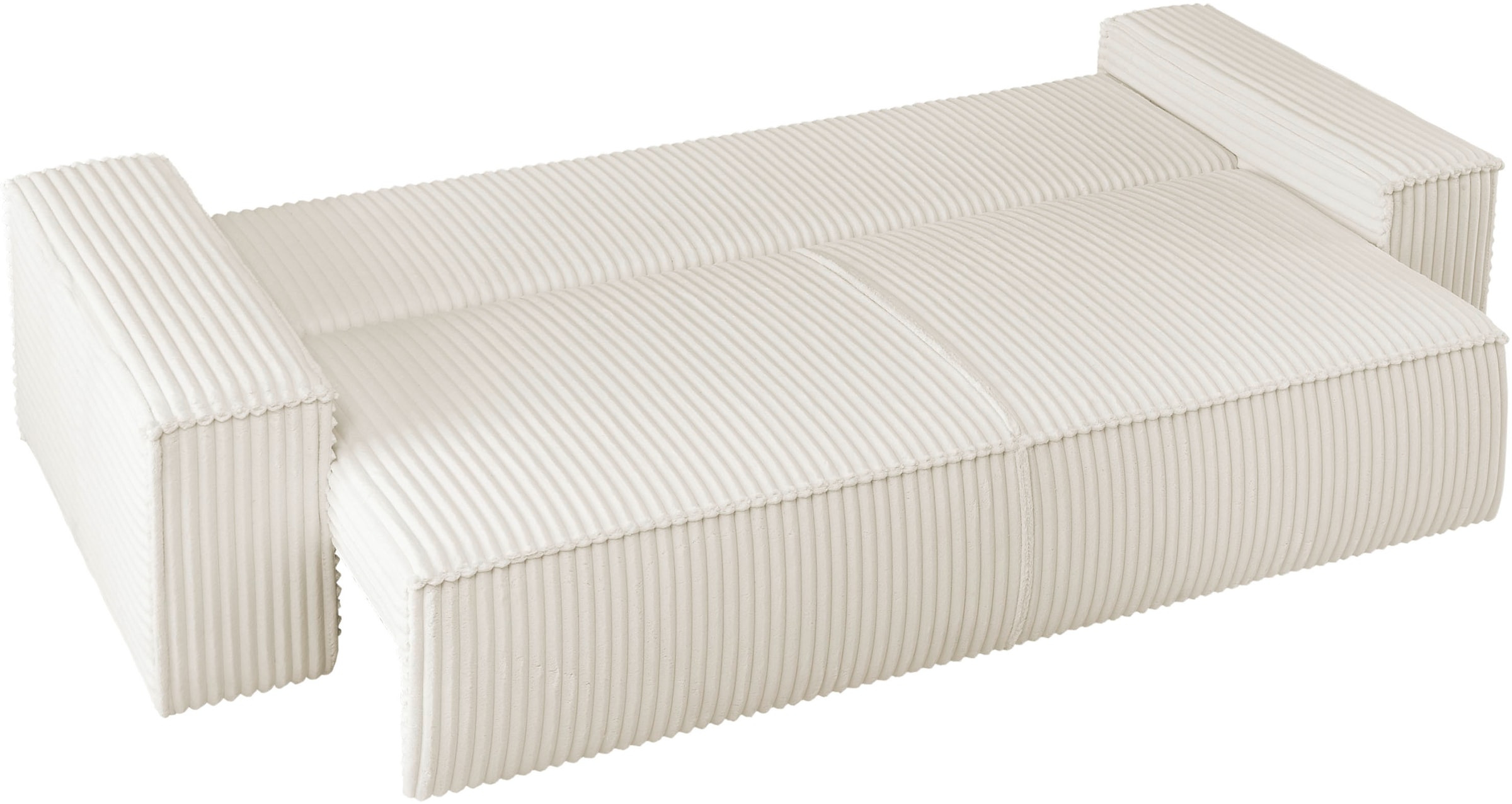 andas 3-Sitzer »FINNLEY Schlafsofa 257 cm, Schlaffunktion mit Bettkasten (200/136cm)«, in Aqua Clean-Bouclé, Struktur fein u. Cord