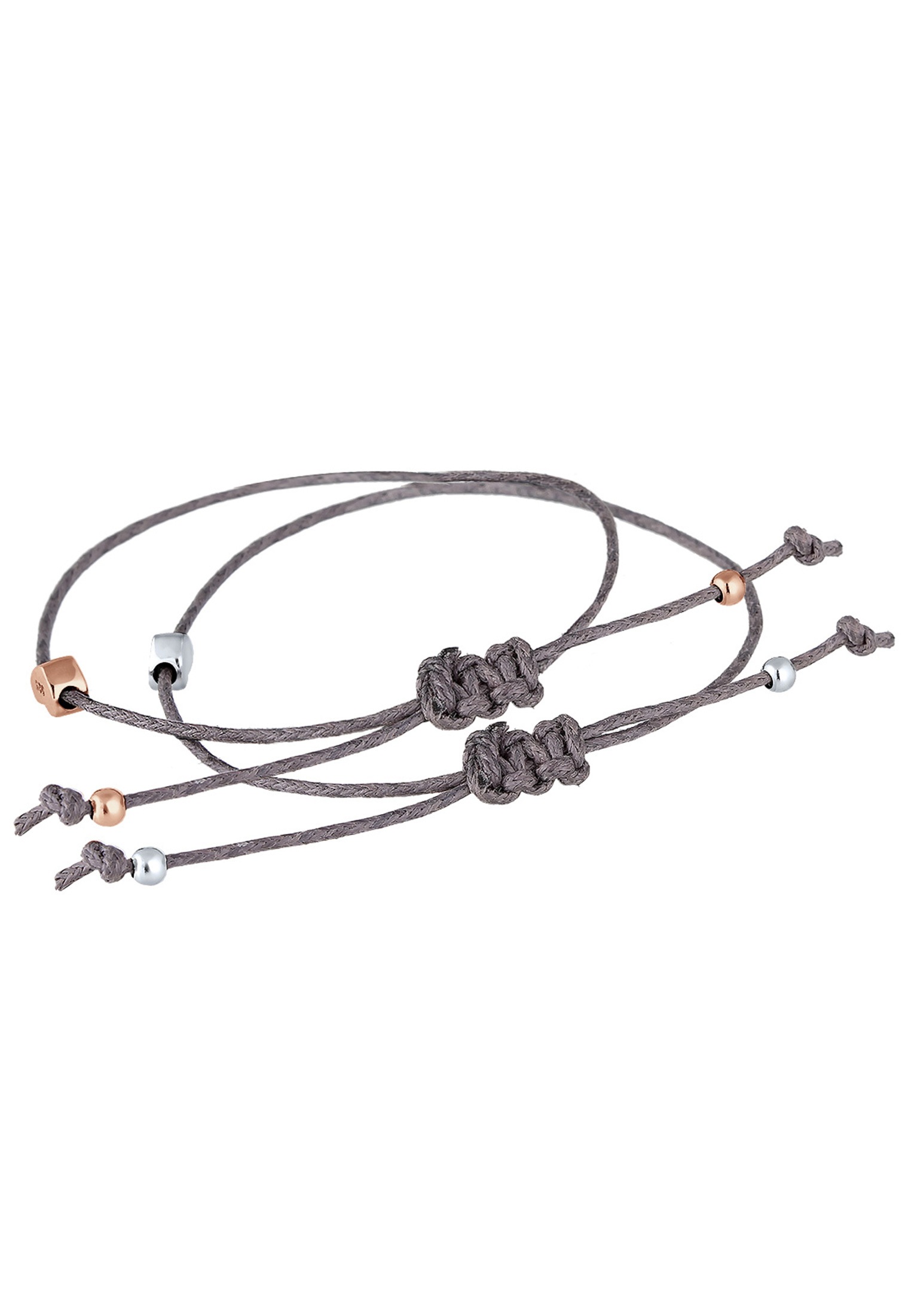 Elli Armband »Set Herz Liebe Bi-Color Freundschaft Silber«