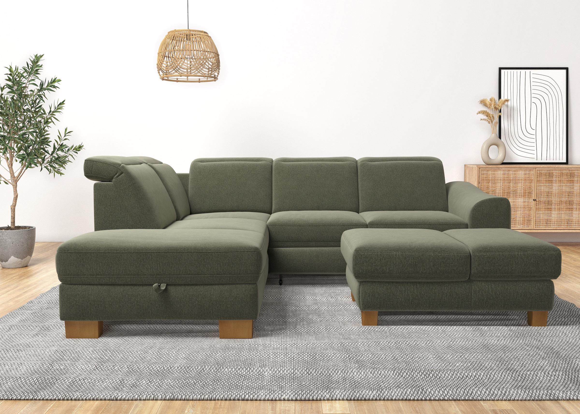 Home affaire Ecksofa »Dundee L-Form«, wahlweise mit Kopfteilverstellung und günstig online kaufen