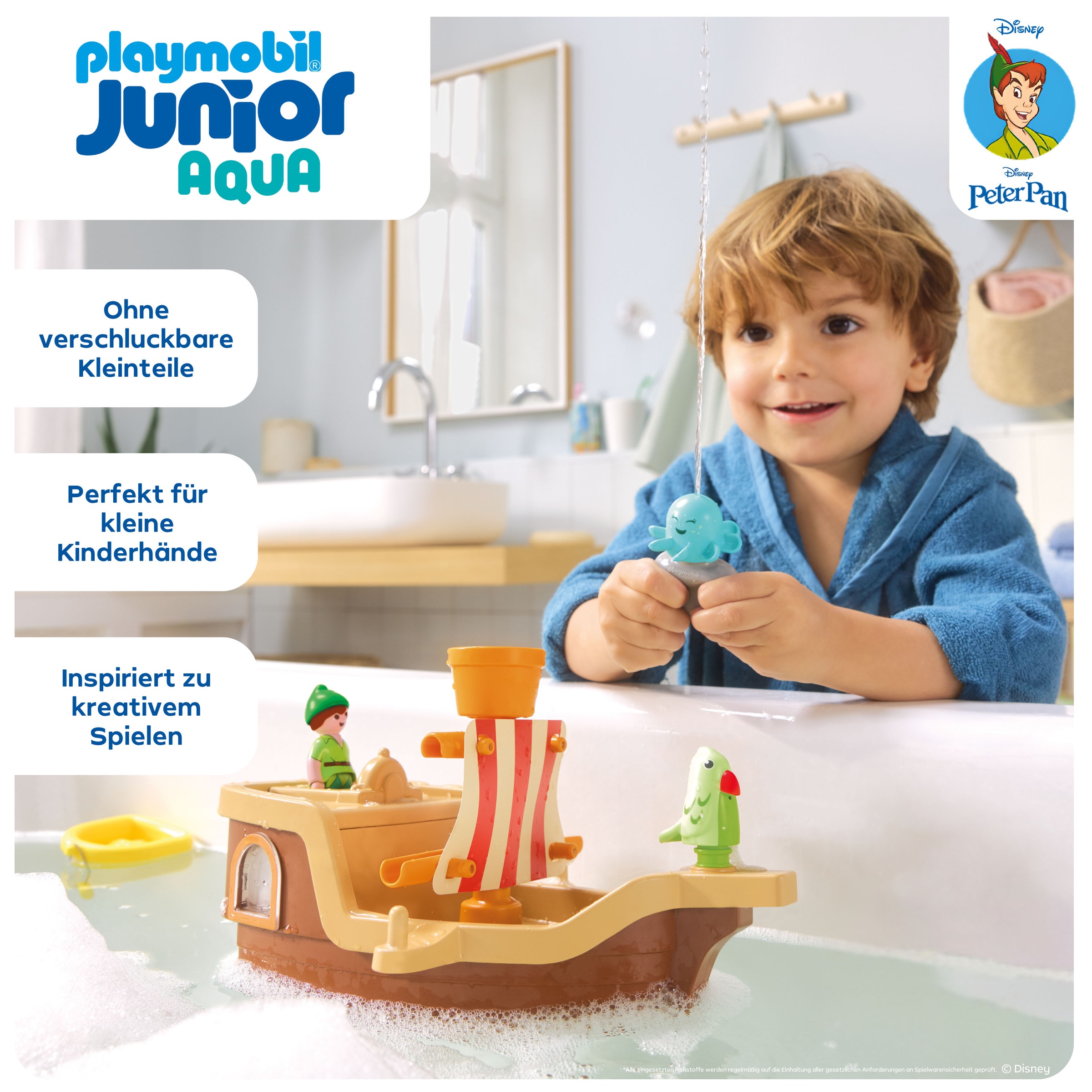 Playmobil® Konstruktions-Spielset »Peter Pans Piratenschiff mit Wasserspritzspaß (71769), JUNIOR & Disney«, (12 St.), Made in Europe