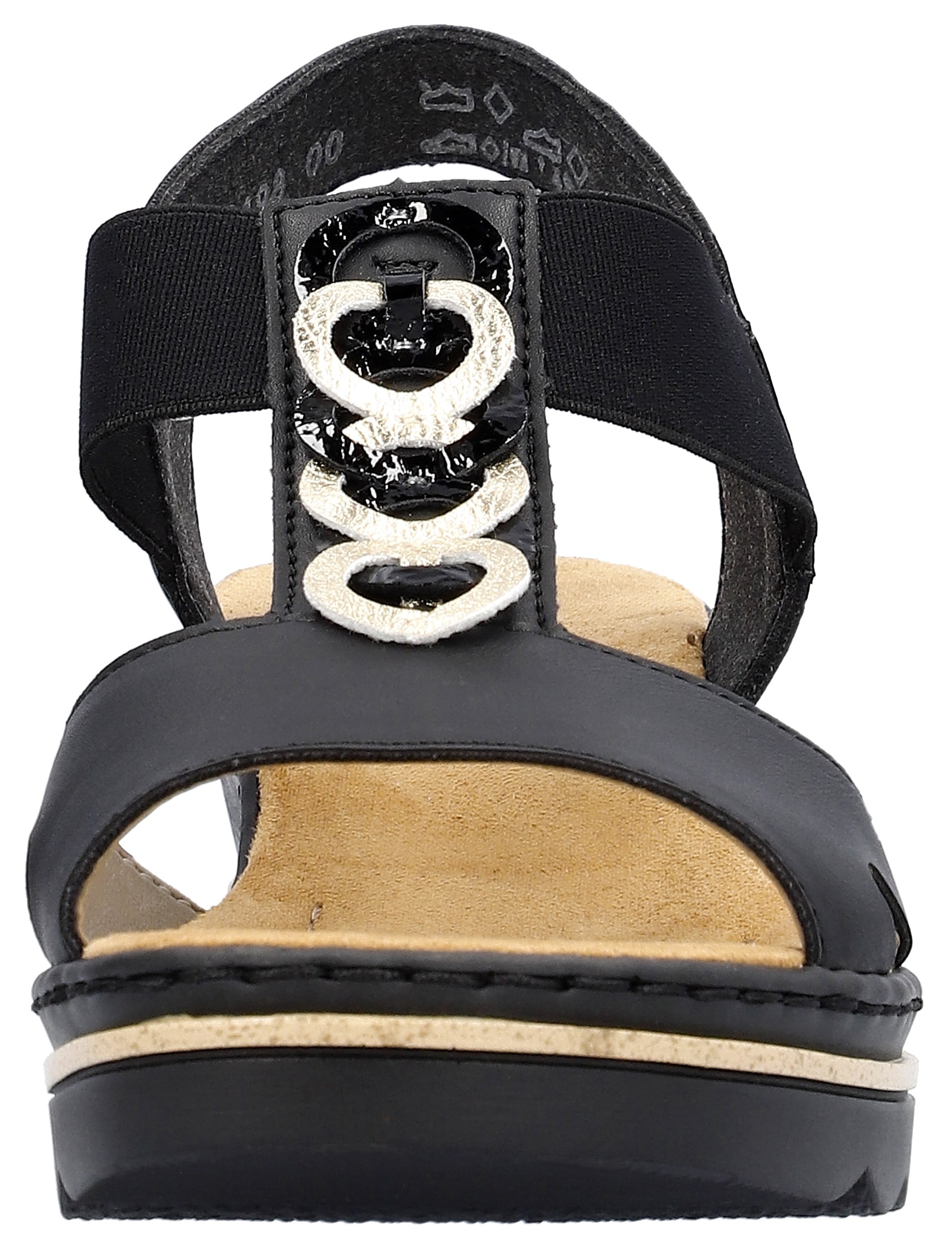 Rieker Keilsandalette  , Sommerschuh, Sandale, Keilabsatz, mit Gummizug für perfekten Sitz