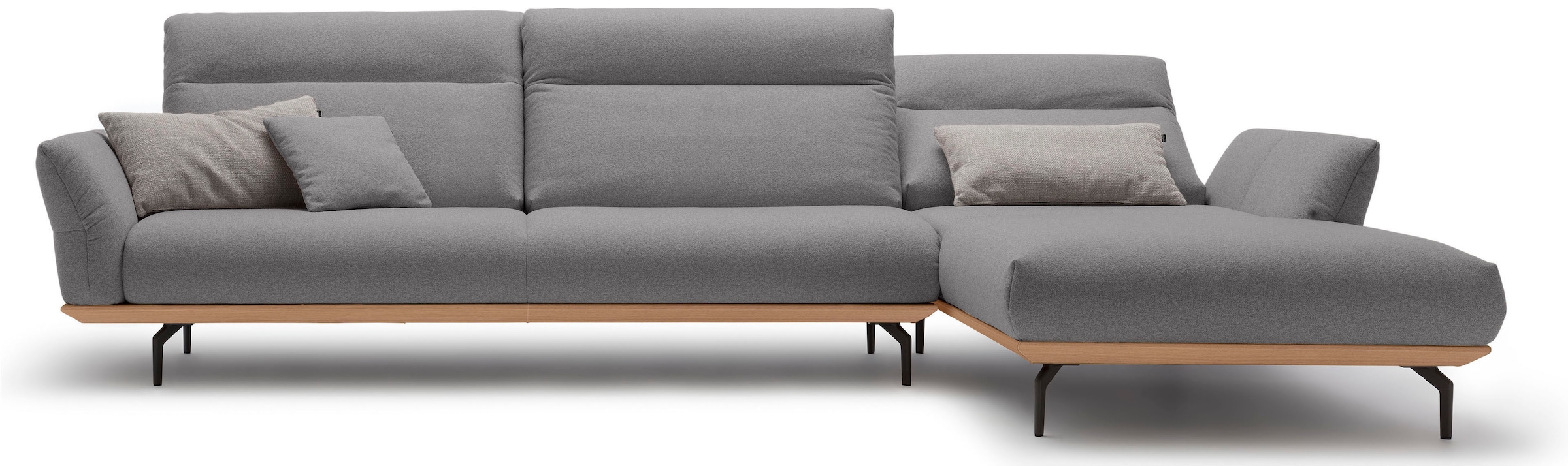 Creation BY ROLF BENZ Ecksofa »CR.460« Sockel in Eiche, Winkelfüße in Umbragrau, Breite 338 cm