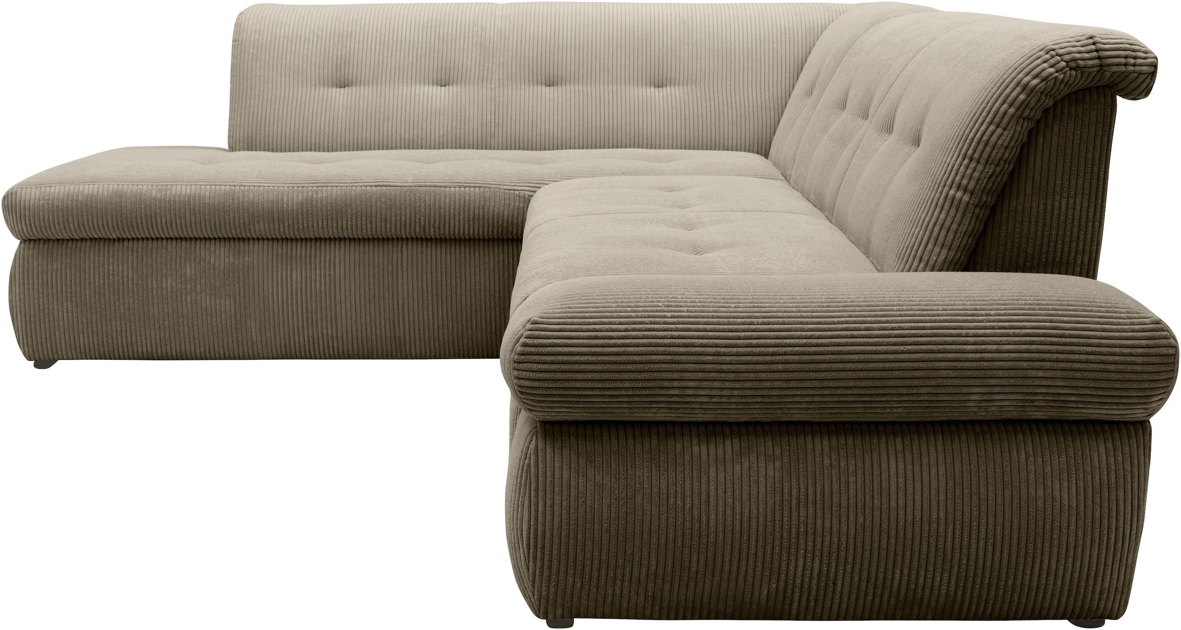 DOMO collection Ecksofa »Moric L-Form«, wahlweise mit Bettfunktion und Armlehnenverstellung, auch in Cord