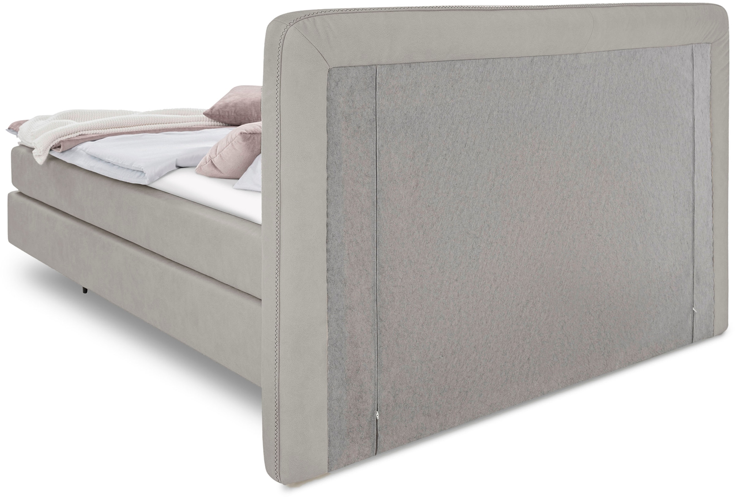 Birkenstock Boxspringbett »Calan«, Kopfteil mit Kreuzstichziernaht, in unterschiedlichen Ausführungen